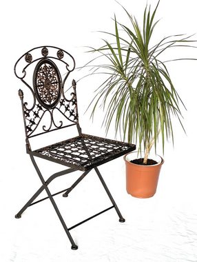 DanDiBo Gartenstuhl Gartenstuhl Metall Avis 1840 Metallstuhl Bistrostuhl Stuhl Garten Vintage Eisen Nostalgie Eisenstuhl Braun Antik