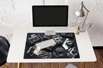 MuchoWow Gaming Mauspad Vintage - Analogkamera - Schwarz (1-St), Büro für Tastatur und Maus, Mousepad Gaming, 90x60 cm, XXL, Großes