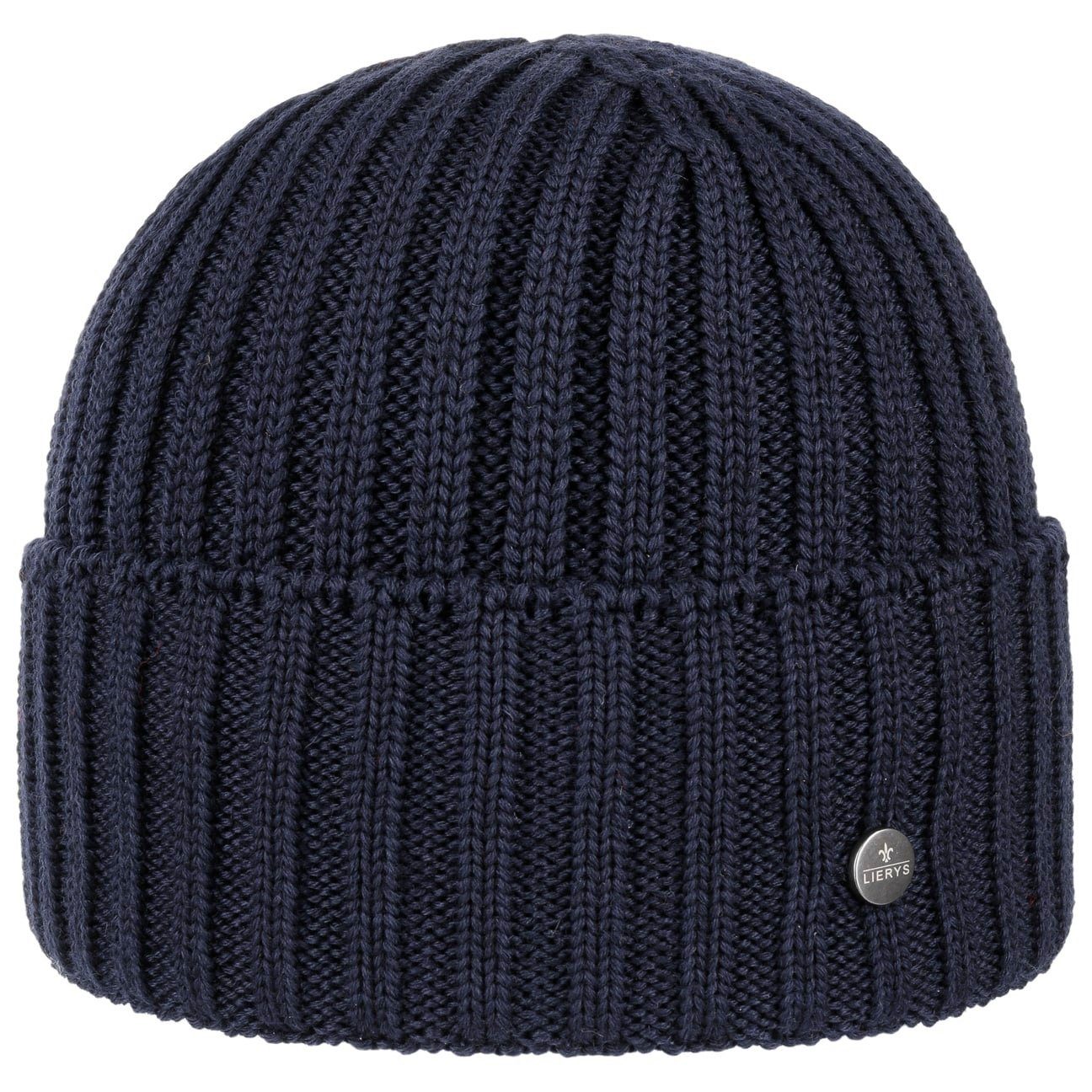 Lierys Strickmütze (1-St) Beanie mit Umschlag, Made in Germany dunkelblau