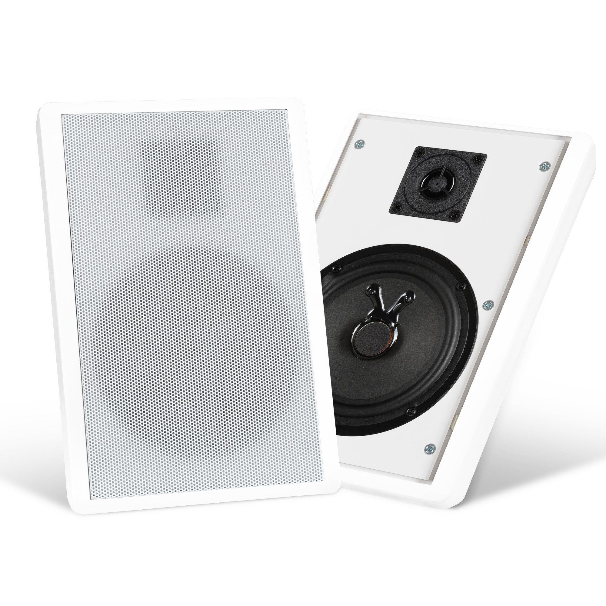 Pronomic FLS-540 WH Paar Flatpanel Wandlautsprecher Box weiß Lautsprecher 2 Wege (25 W, HiFi Flachlautsprecher, 5,25"/133 mm Woofer, 1,2"/30 mm Tweeter)