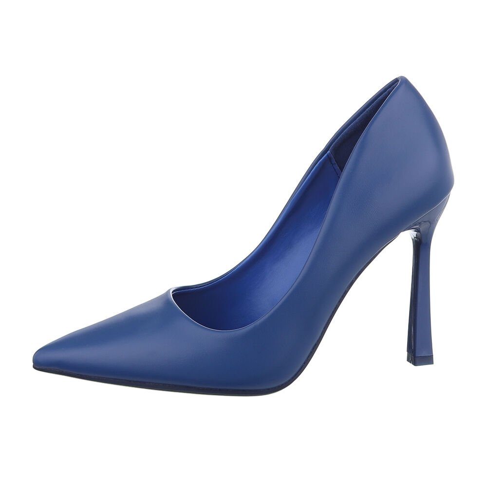 Ital-Design Damen Abendschuhe Elegant High-Heel-Pumps Pfennig-/Stilettoabsatz High Heel Pumps in Blau