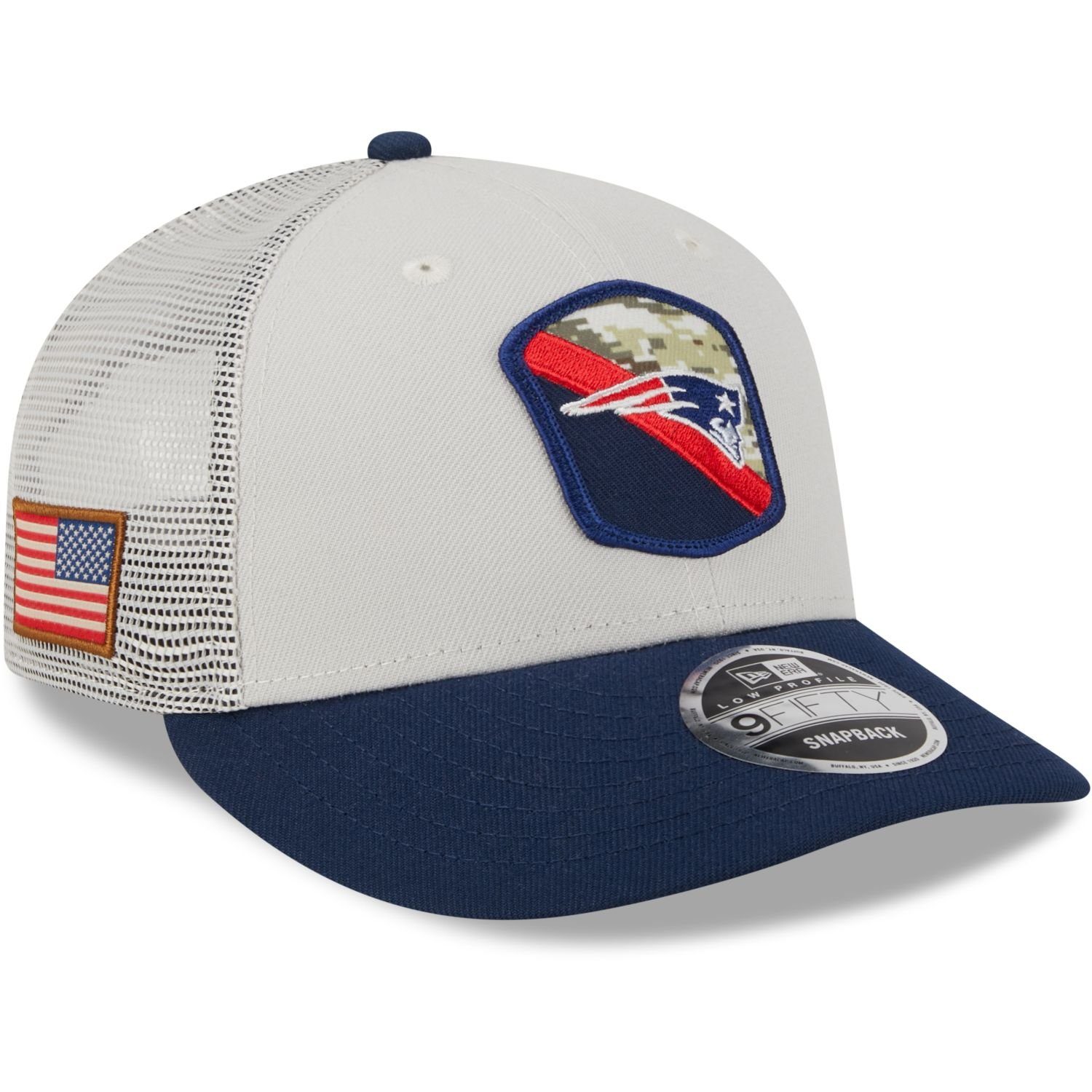 New Era Snapback Cap 9Fifty Low Profile Snap NFL Salute to Service New England Patriots