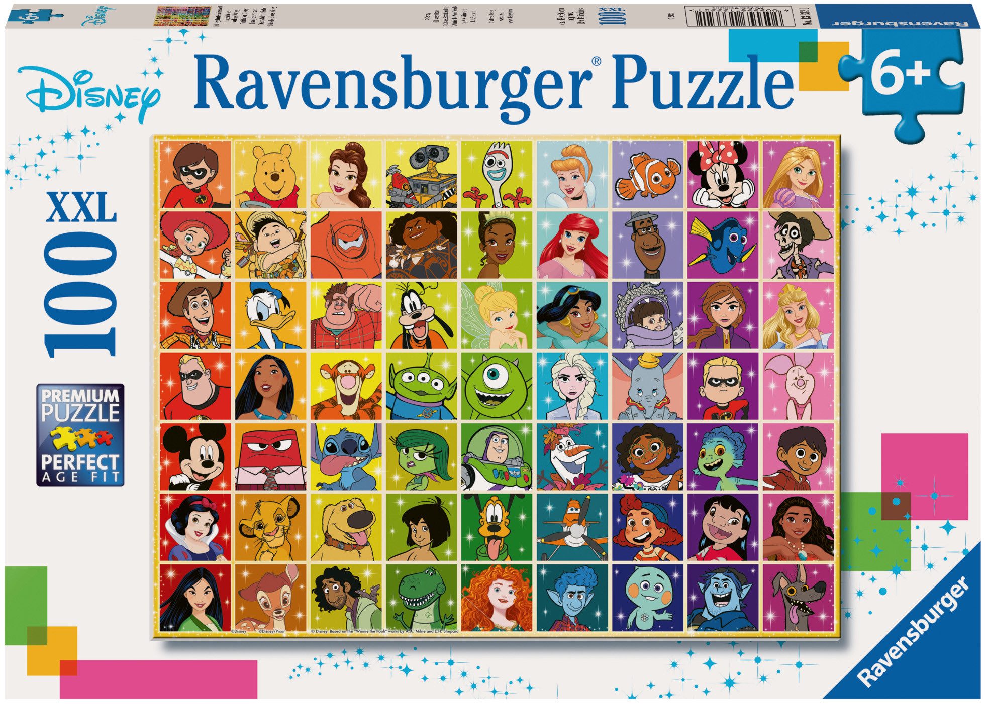 Ravensburger Puzzle Disney Classics, Disneys bunte Farbenwelt, 100 Puzzleteile, Made in Germany
