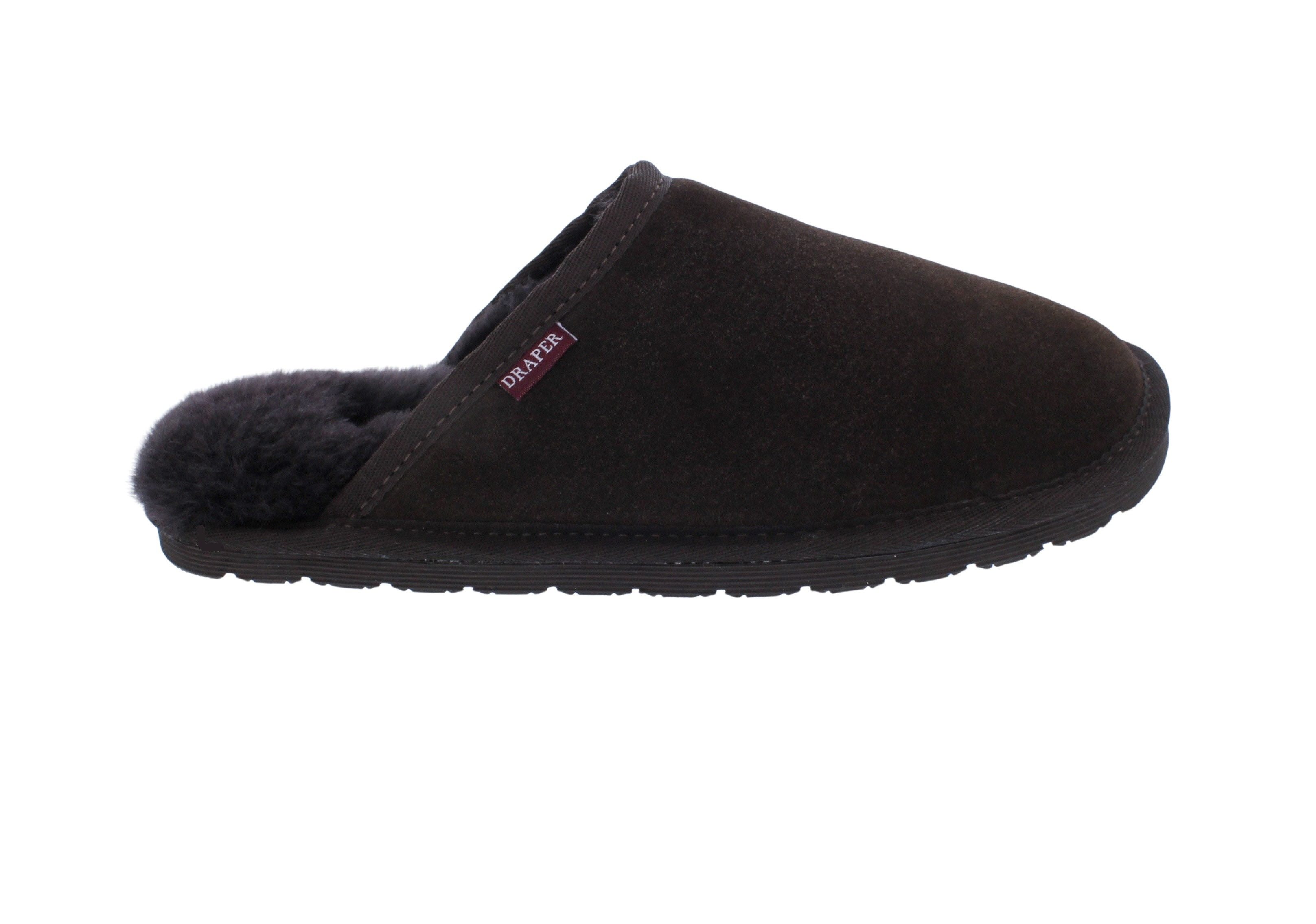 Draper of Glastonbury Draper of Glastonbury Daniel Hausschuh, Velourleder, echtes Schaffell, Pantoffel