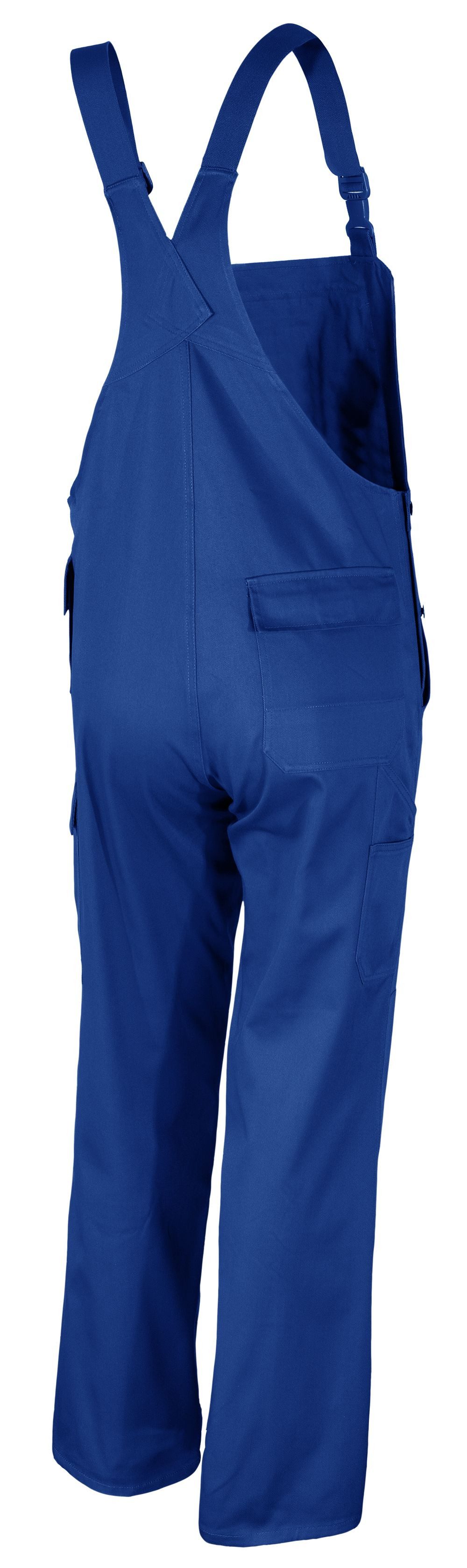 Qualitex Workwear Arbeitslatzhose comfortable Latzhose - faserverstätkte Arbeitshose aus MG 300 g (1-tlg) strapazierfähoger Blaummann mit 11 Taschen - Pflegeleicht - Waschbar