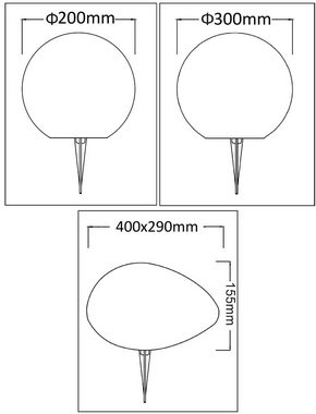 TRANGO LED Solarleuchte, SO-00134 3er Set LED Solar-Leuchtkugel IP44 Solar Leuchtstein in 20/30/40cm Durchmesser Weiß matt mit 3000K warmweiß LED & RGB Farbwechsel LED *SNOWY* Solarkugel Kugelleuchte, Außenleuchte, Kugellampe, Gartenleuchte