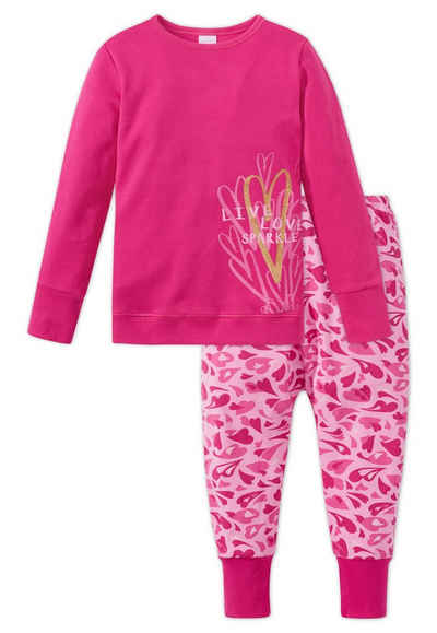Schiesser Pyjama »Pink Revolution« (Set, Set) Mädchen Schlafanzug lang, Interlock, 100% Baumwolle