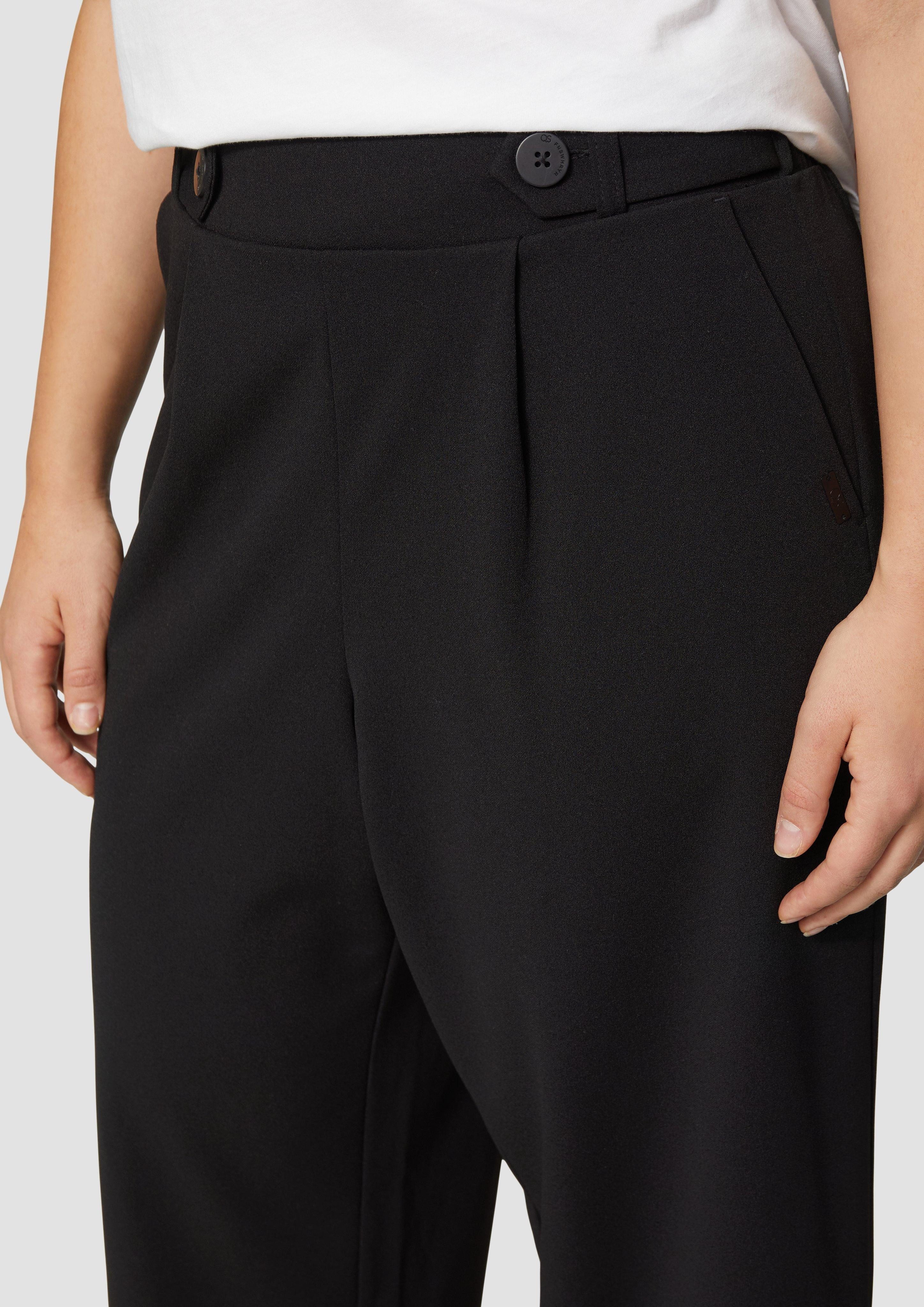 QS Stoffhose Culotte aus Interlockjersey Zierknopf günstig online kaufen