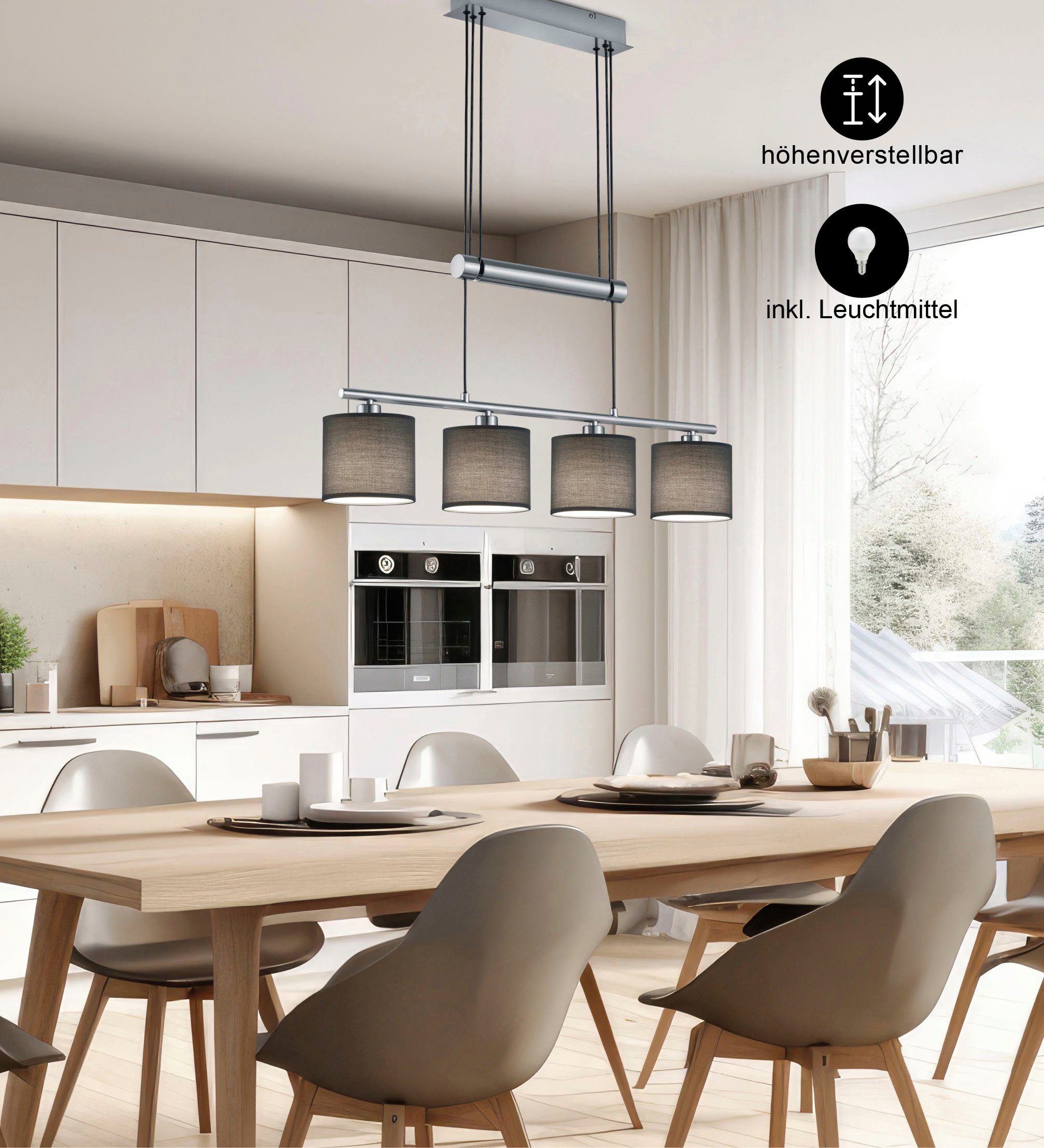 TRIO Leuchten Pendelleuchte Garda, Seilzugmechanismus, Hängelampe, Hängeleu günstig online kaufen