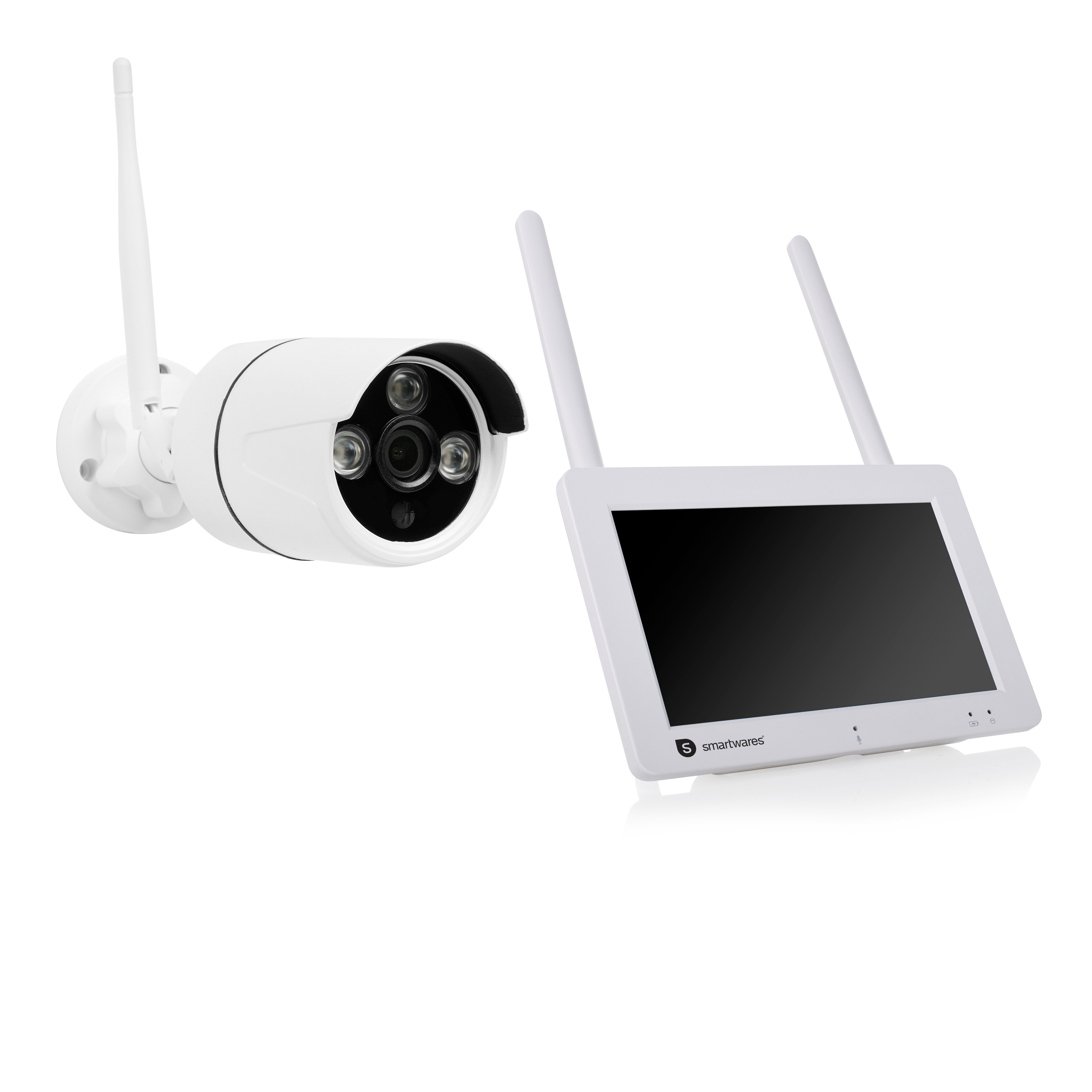smartwares Überwachungskamera CMS-30400 (Außenbereich, Innenbereich+, Drahtloses Sicherheitskameraset – optimale Sicherheit für Ihr Zuhause)