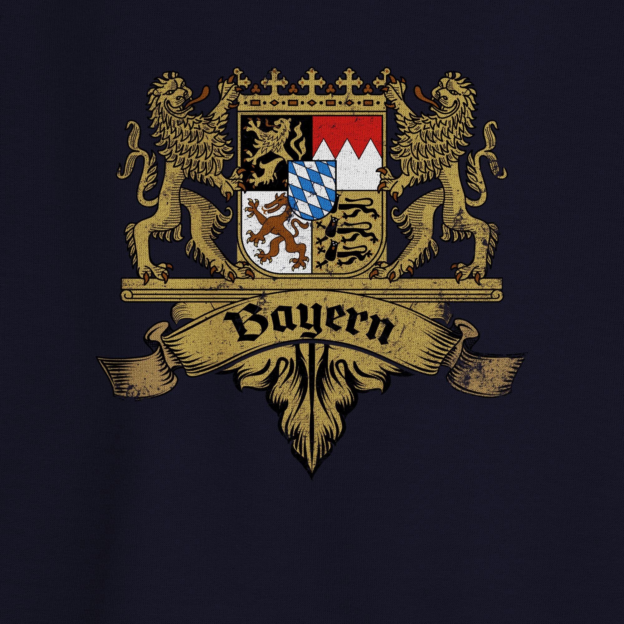 Freistaat Wappen Bayern Herren für Bayernland Shirtracer Oktoberfest Sweatshirt Bayern (1-tlg) 2 Mode Dunkelblau