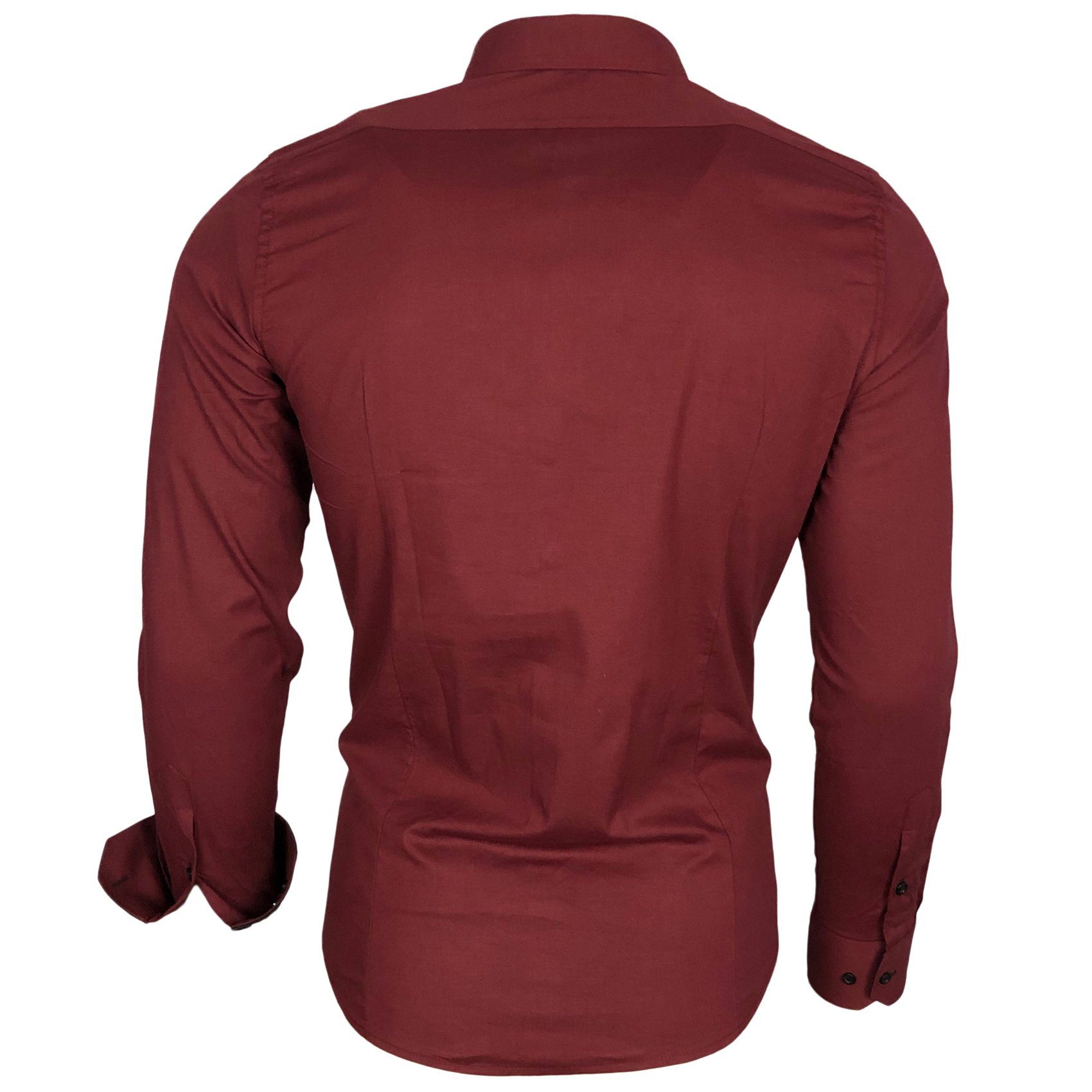 Baxboy Langarmhemd Baxboy Herren Kontrast Hemden Business Freizeit modernes Hemd B-500