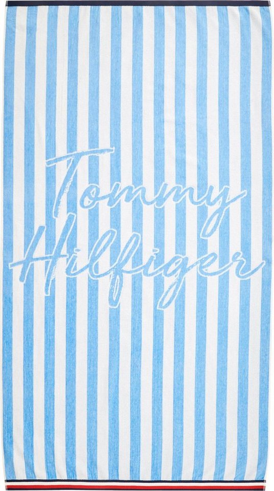 Tommy Hilfiger Strandtuch Watercolor Stripes, Jacquard-Velours (1-St),  Badetuch, gestreift, aus 100% Baumwolle