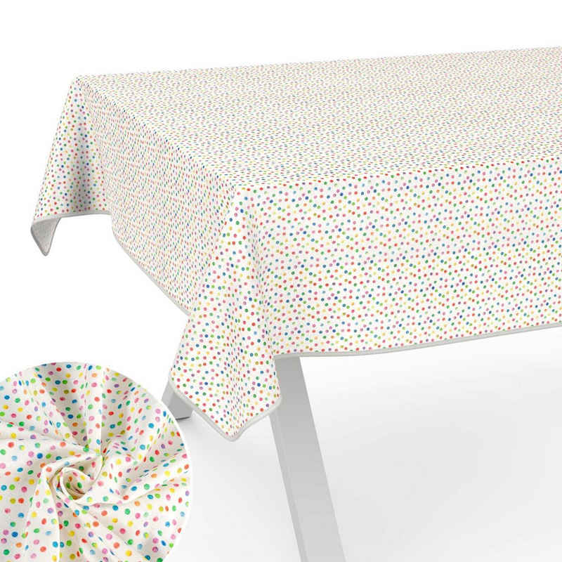ANRO Tischdecke aus Stoff mit Exclusivem Motiv wasserabweisend Tischtuch Tischwäsche, mit Acryl Beschichtung