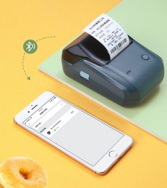 XDOVET Beschriftungsgerät Etikettendrucker mit 1 Rolle Starterband,Bluetooth-Etikettendrucker, Thermoetikettierer Aufkleber Druckgröße 20-50 mm,tragbare