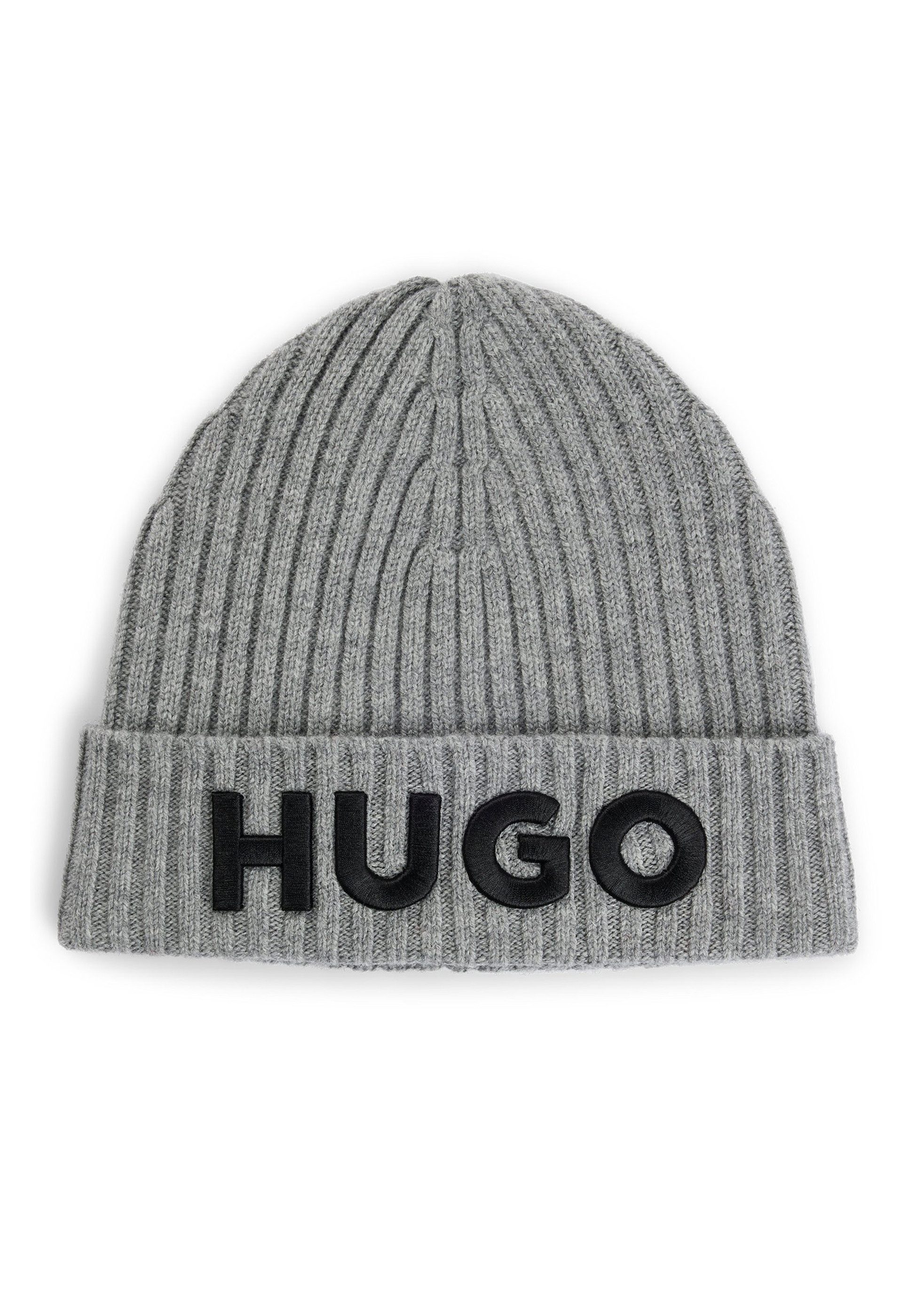 HUGO Strickmütze mit Logo-Detail (keine Angabe, 1-St)