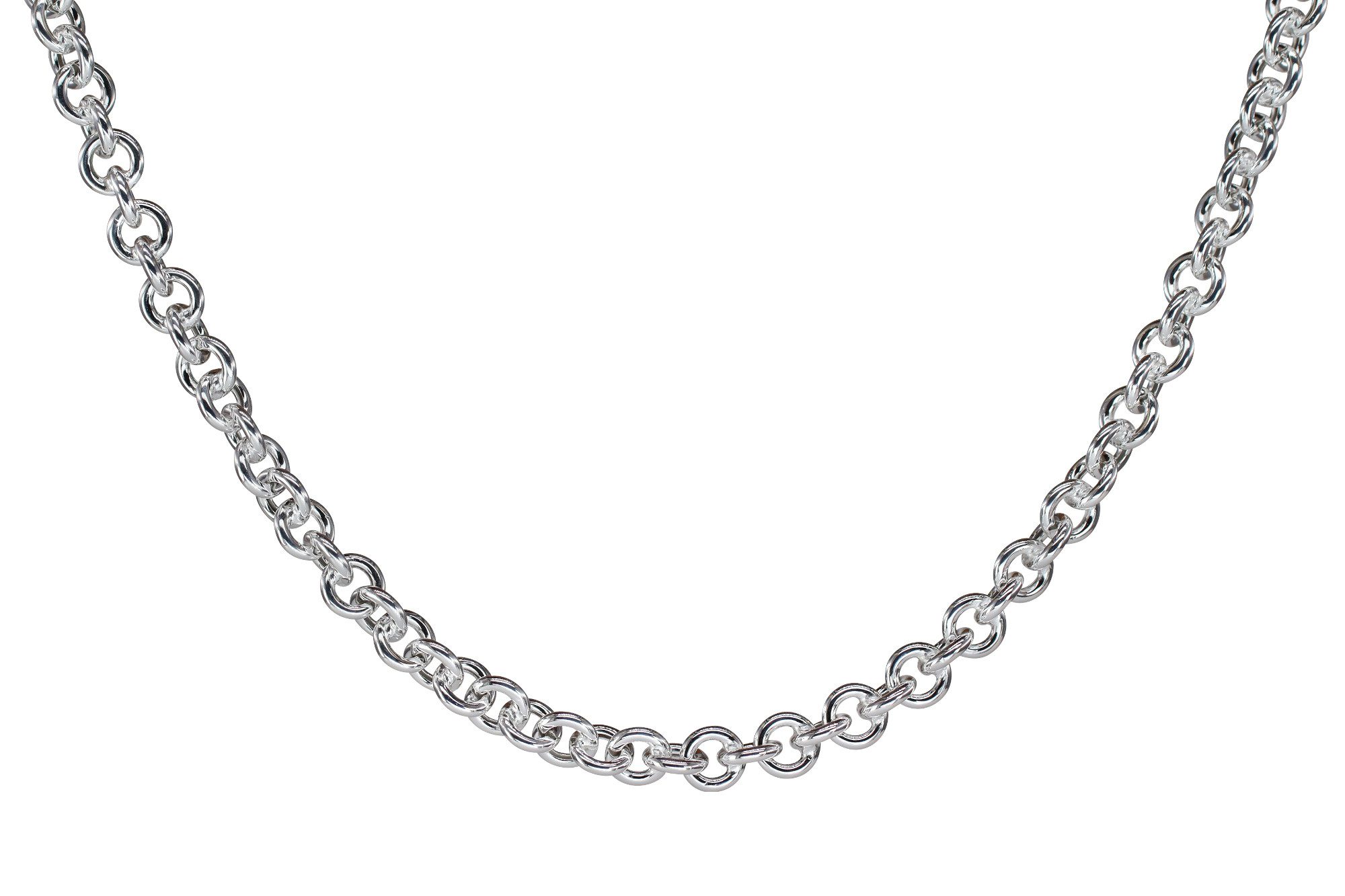 SILBERMOOS Gliederkette Klassisches Rolo-Collier, 925 Sterling Silber
