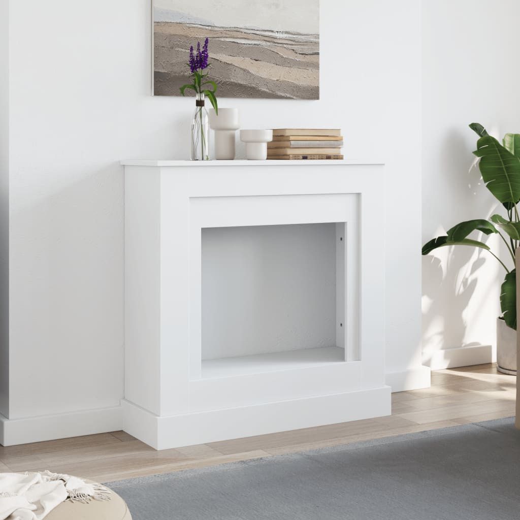 vidaXL Bodenschutzplatte NA Kaminumrandung Weiß 90x30x90 cm Spanplatte