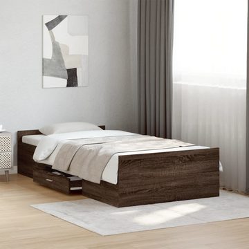 vidaXL Bett Bettgestell mit Schubladen Braun Eichen-Optik 75x190 cm