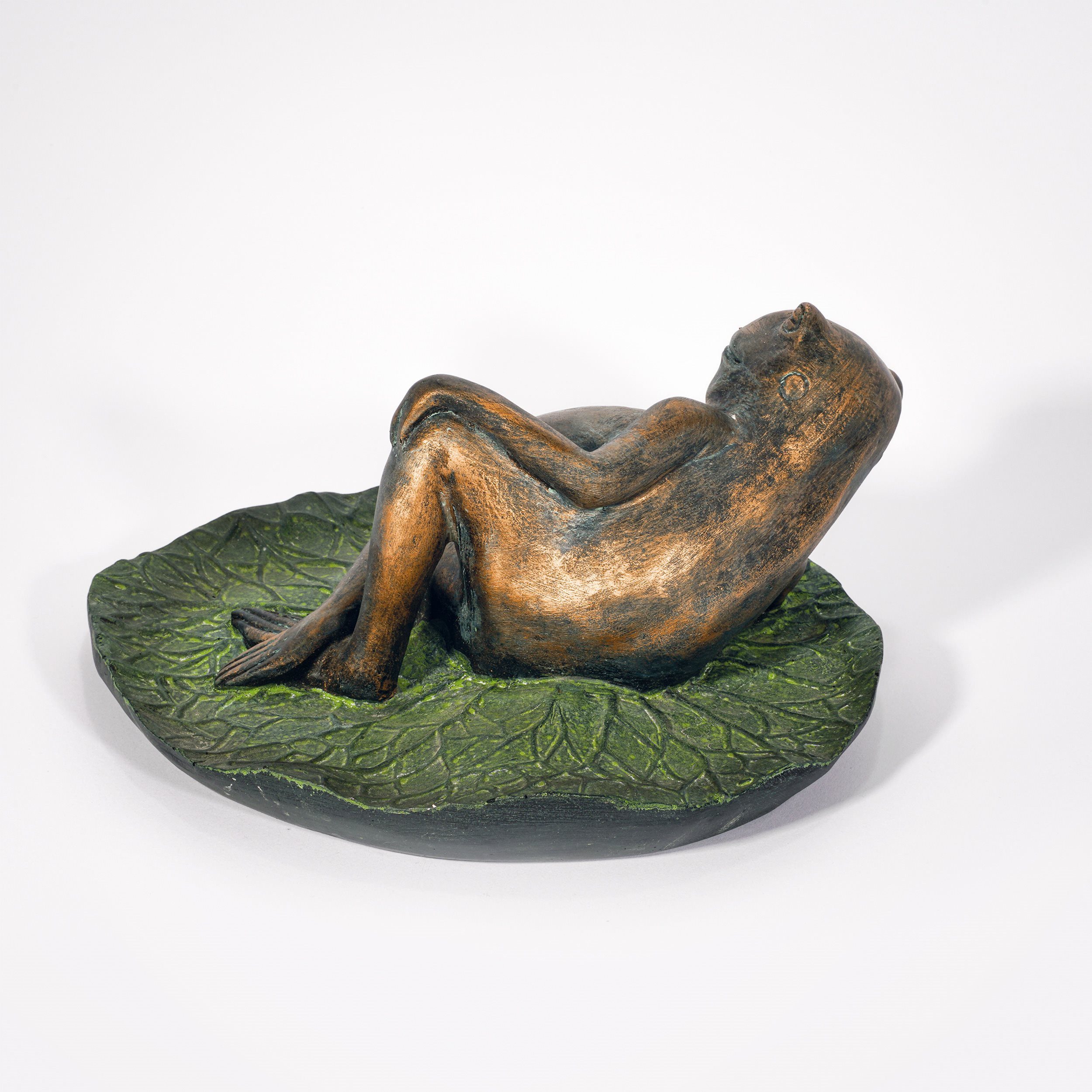 esotec Wasserspeier Figur Frosch liegt auf Seerosenblatt + Schlauch 1,5m 33x17x26cm 100744 (Komplettset)