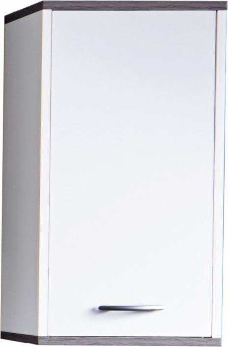 welltime Hängeschrank Sanremo Badschrank mit 2 Fächern in Weiß/Rauchsilber - (B/T/H) 32/21/60 cm