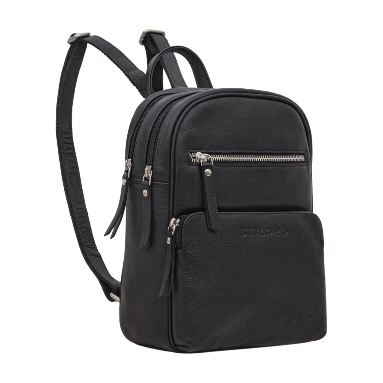 STILORD Cityrucksack "Fabienne" Rucksack Damen klein Echtes Leder