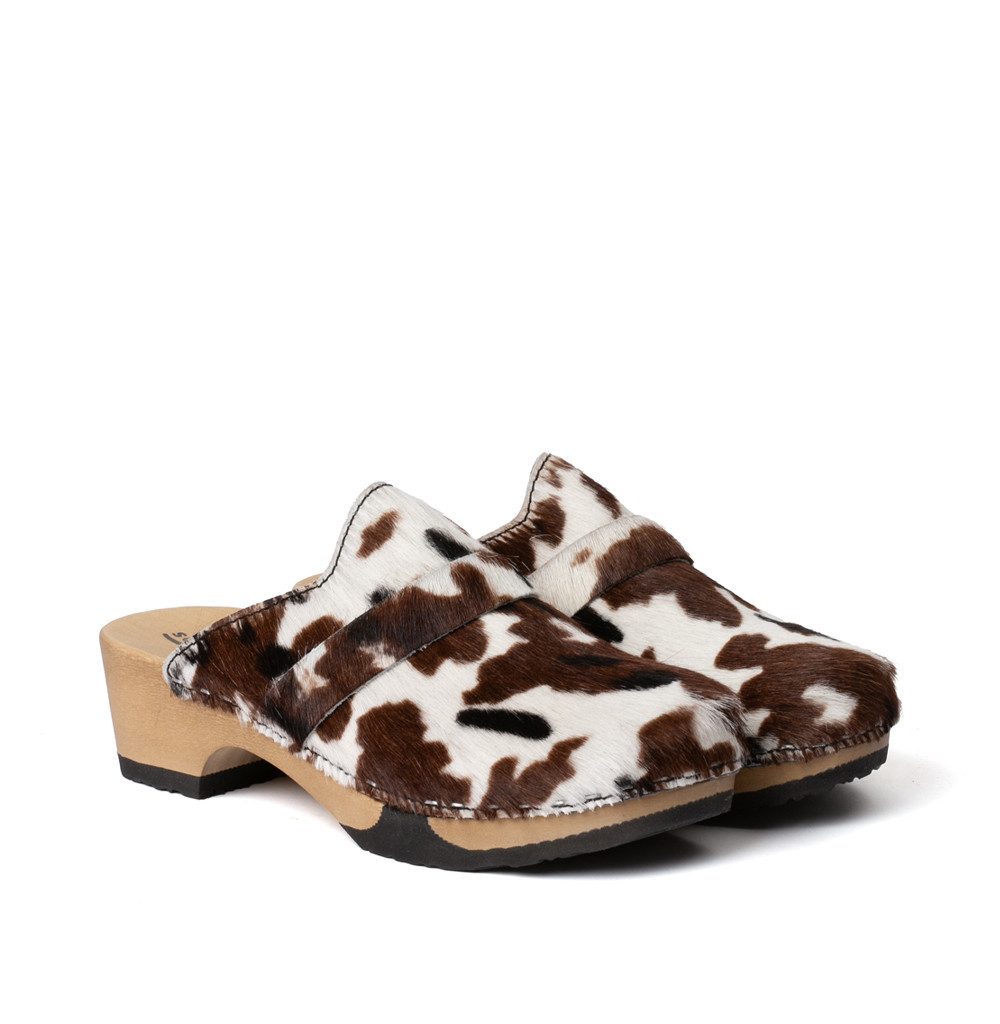 Softclox TAMINA Animalprint Kuh schwarz/weiß (hazelnut) Clog