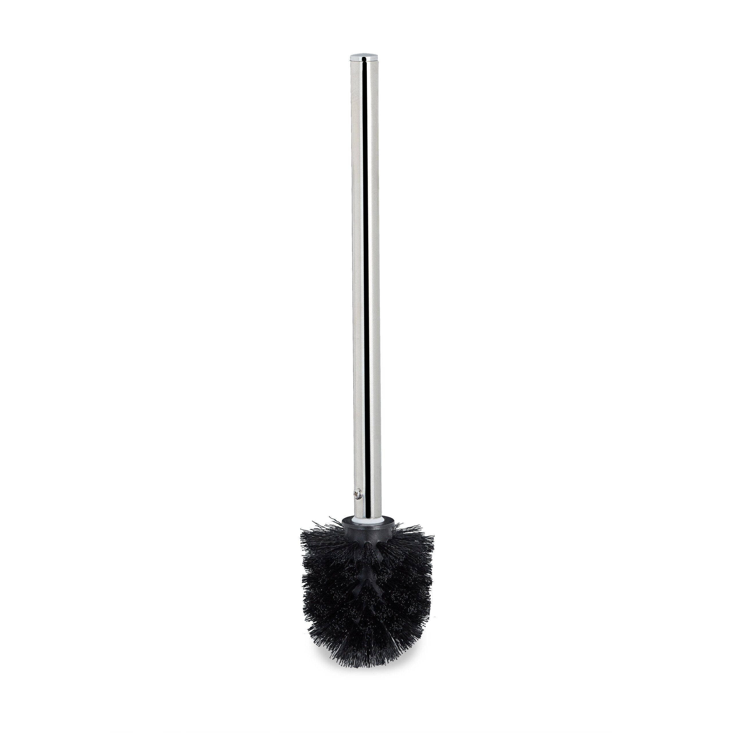 relaxdays WC-Garnitur Klobürste mit Halter im 3er Set, schwarz