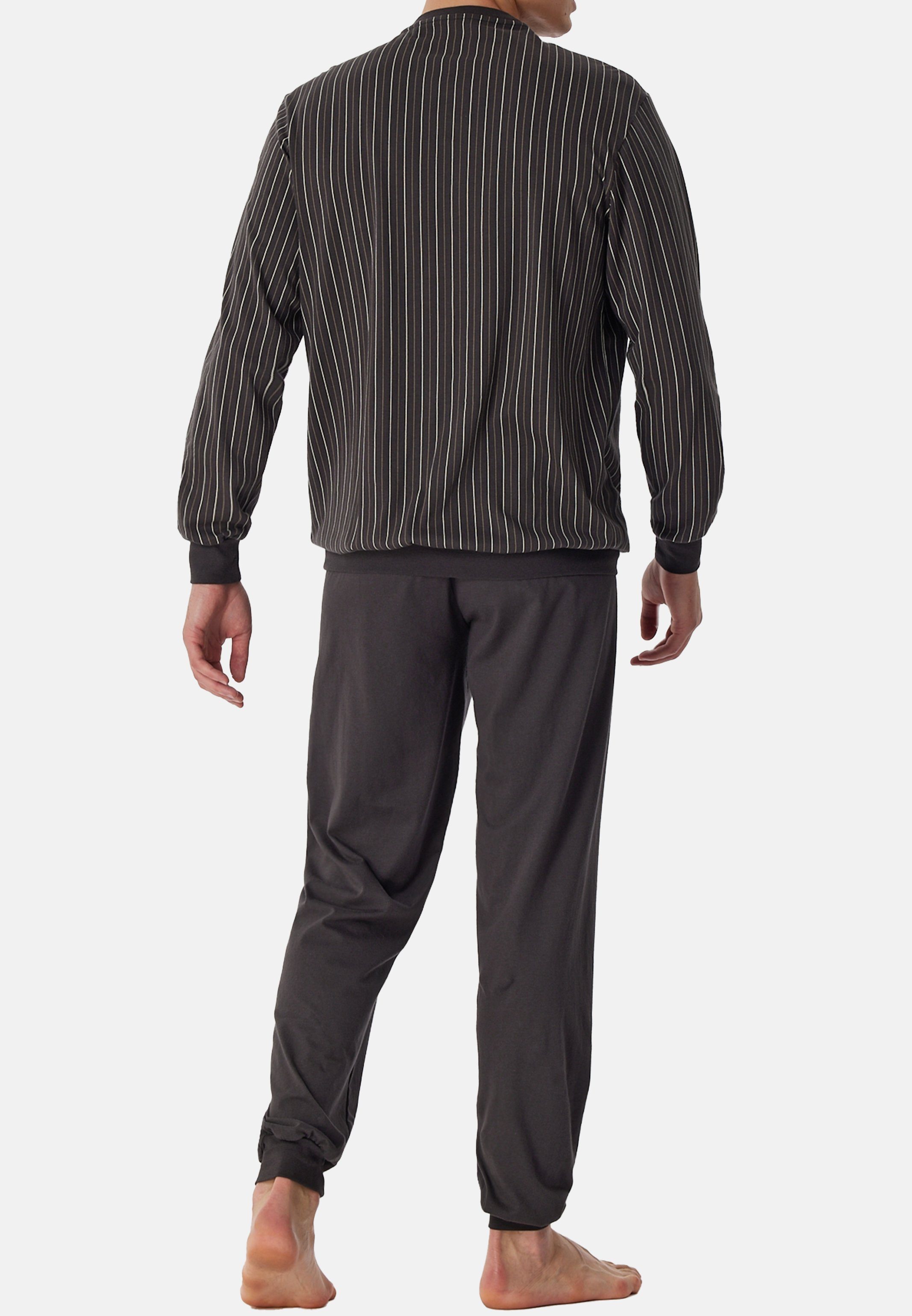 tlg) Comfort Schlafanzug Pyjama 2 anthrazit Haut Cotton der Baumwolle (Set, - Nightwear Schiesser - Angenehm Organic auf