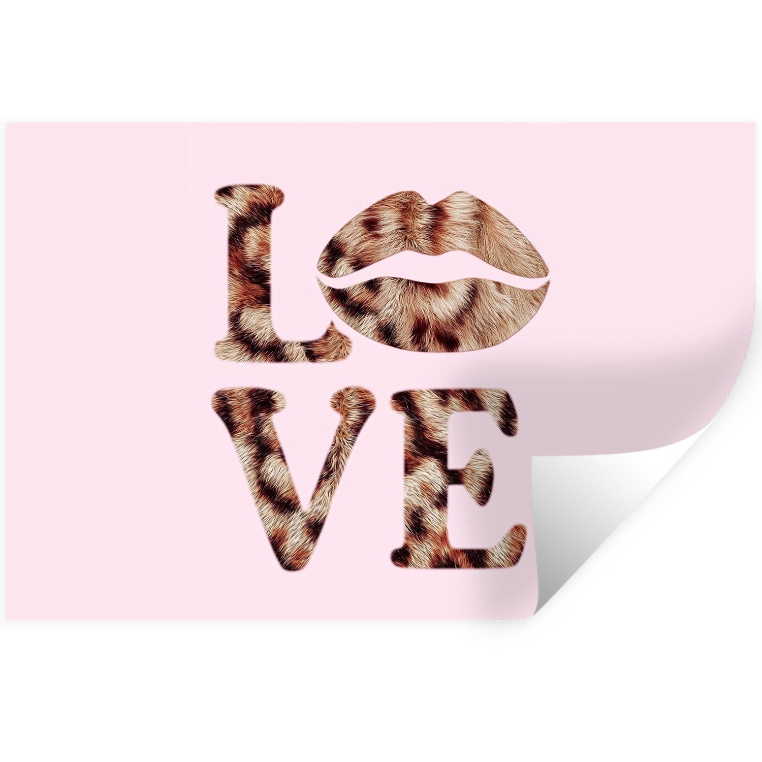 MuchoWow Wandsticker Text - Liebe - Panthermantel - Hellrosa (1 St), Wanddeko, Aufkleber, Wandtattoo, 120x80 cm