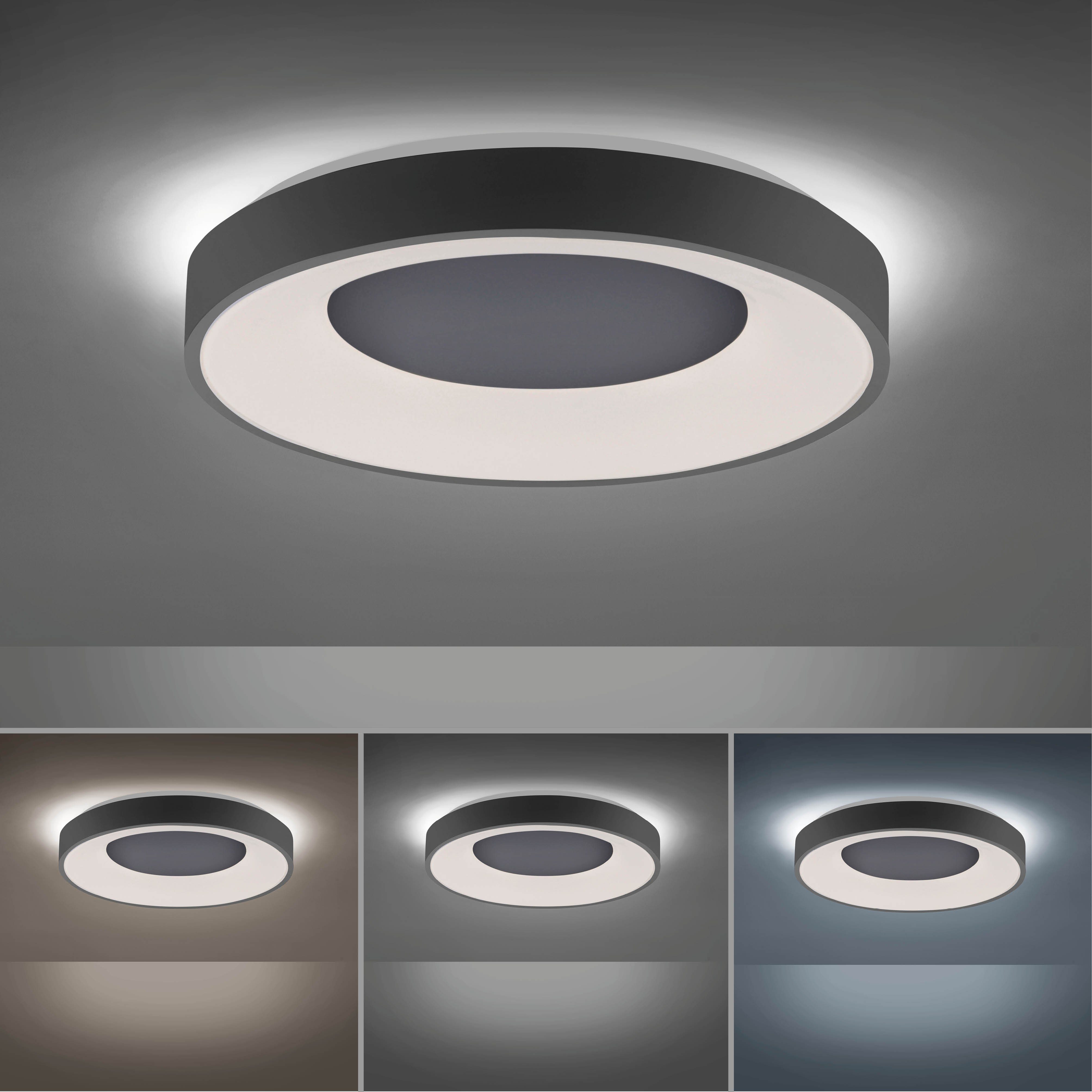 JUST LIGHT LED Deckenleuchte ANIKA, CCT - über Fernbedienung, Dimmfunktion, Fernbedienung, Infrarot inkl., Memory, nach Trennung vom Netz, LED fest integriert, warmweiß - kaltweiß, CCT - über Fernbedienung, Serienschalter