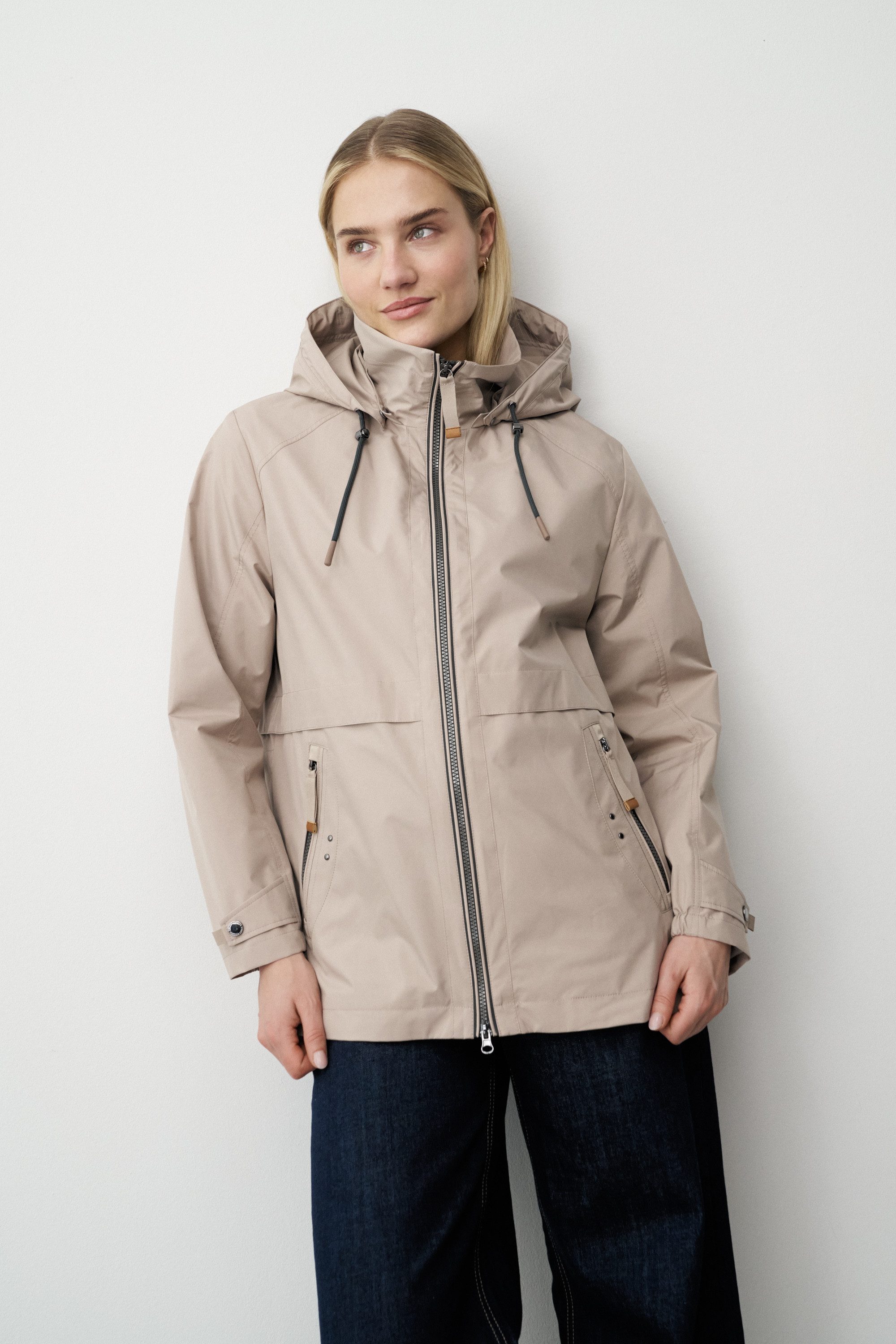 Barbara Lebek Outdoorjacke moderne Übergangsjacke oder Frühlingsjacke mit abnehmbarer Kapuze