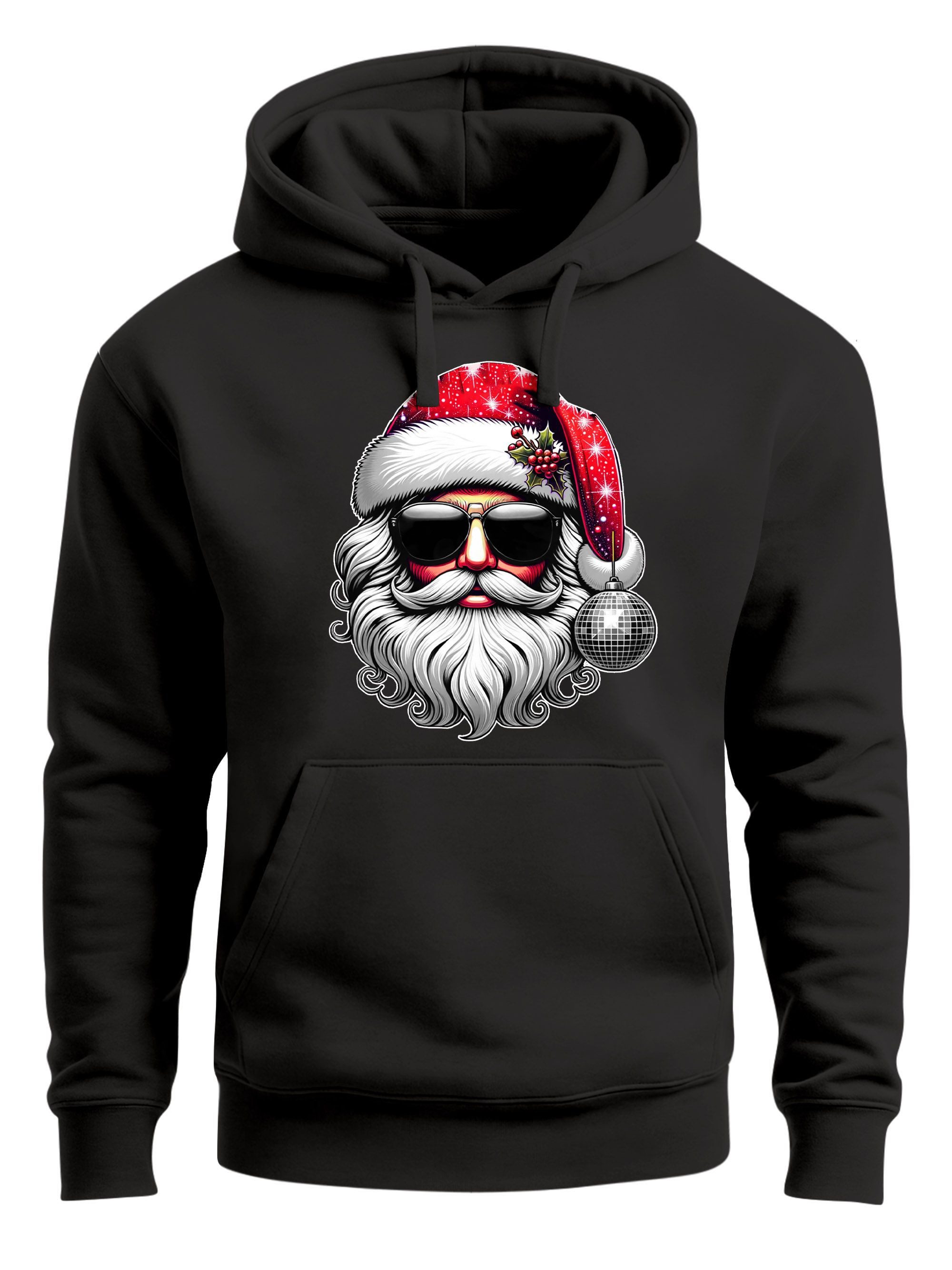 Hoodie Hoodie Herren Weihnachten Motiv Santa Claus Cool Ugly XMAS Sweater