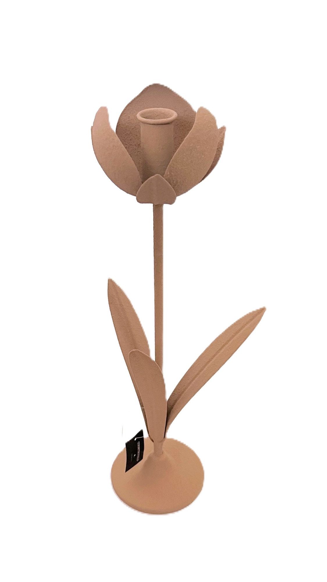 Countryfield Kerzenständer Kerzenständer Rose Blumenform Altrosa Metall Vintage 45 cm, Rosenform