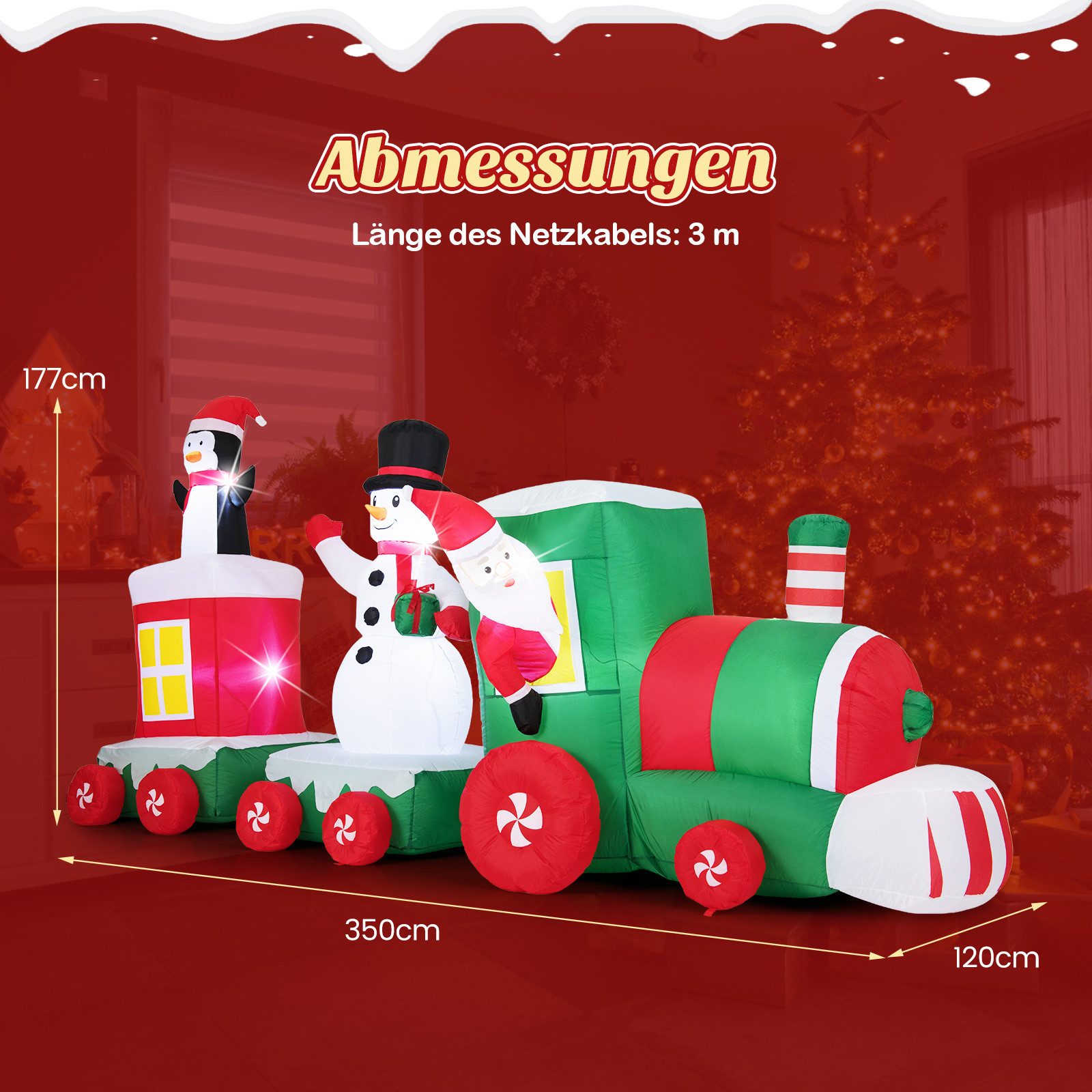 COSTWAY Weihnachtsfigur (1 St), Weihnachtszug, LED Weihnachtsdeko, Weihnach günstig online kaufen