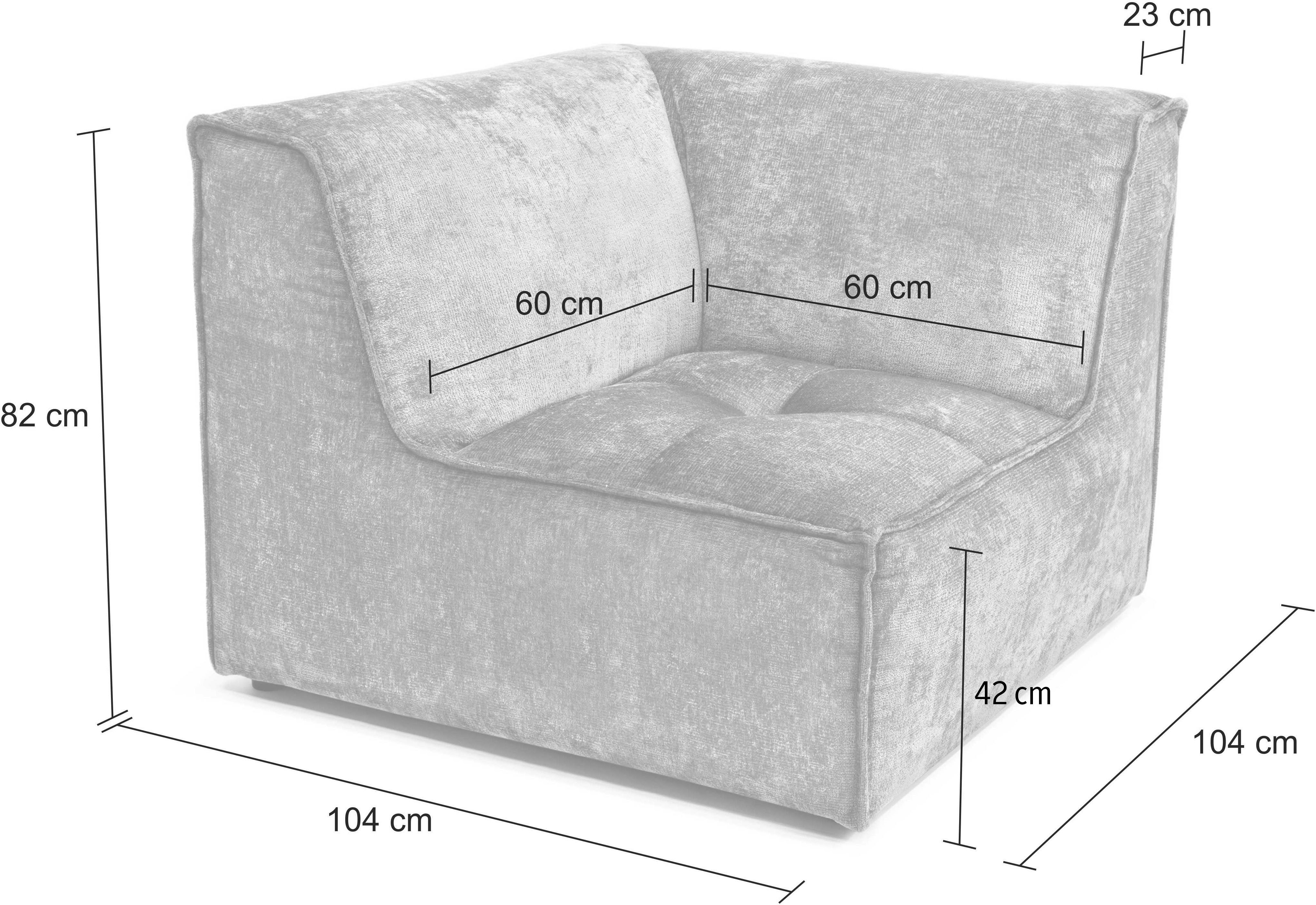 RAUM.ID Sofa-Eckelement als separat Modul Zusammenstellung individuelle beige (1 St), oder verwendbar, Monolid für