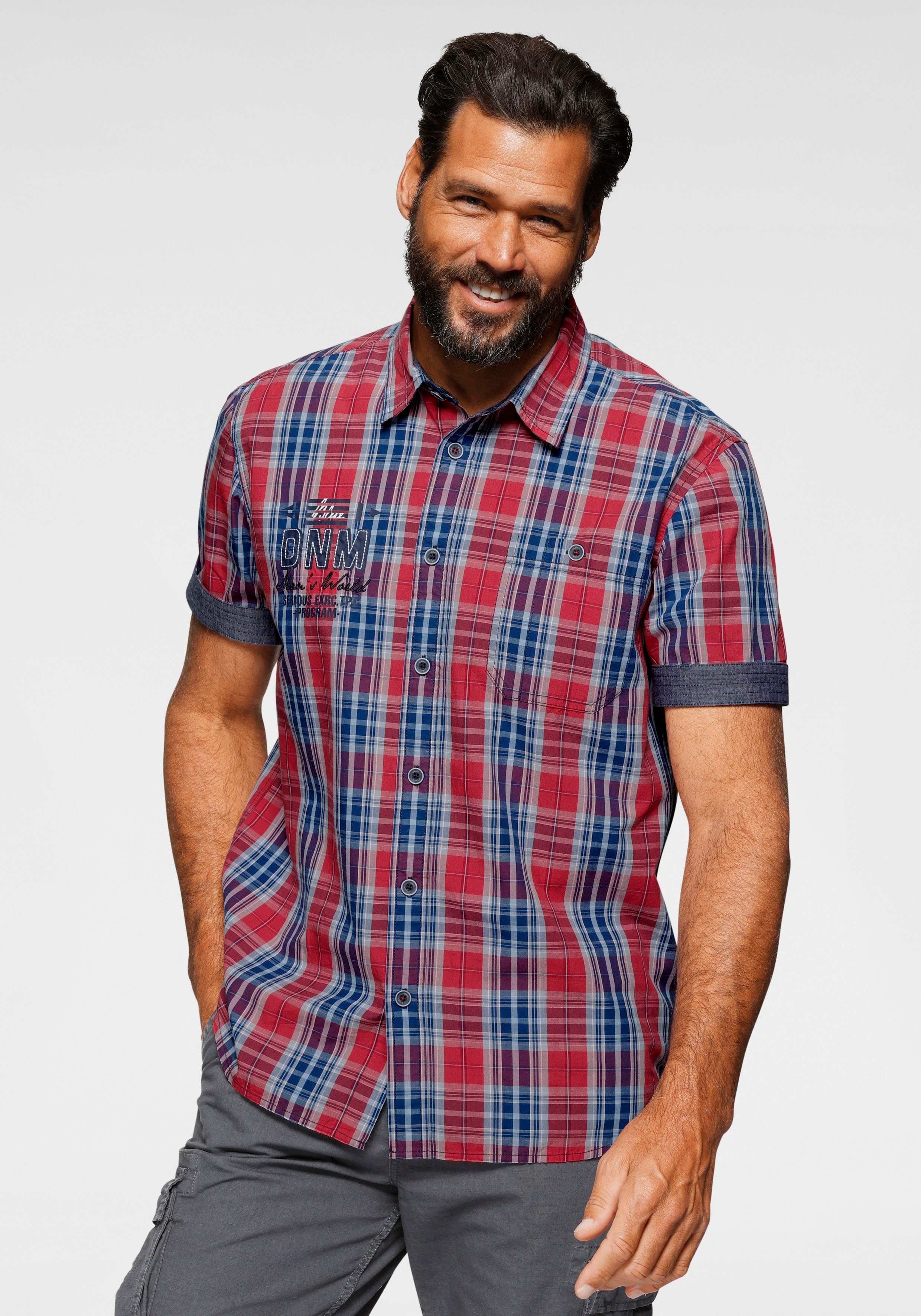 Man's World Kurzarmhemd mit Print und Stickerei – Bild 3 von 5