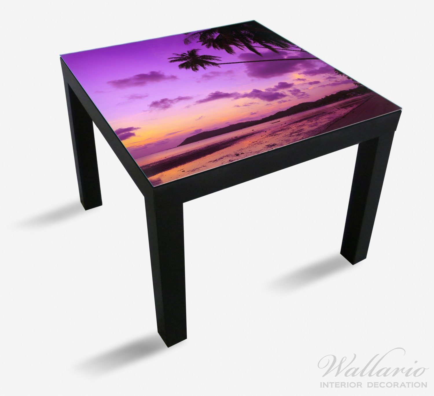 Himmel unter Tischplatte Palmen (1 lila Ikea in für St), Lack Sonnenuntergang orange und geeignet Wallario Tisch
