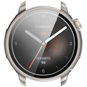 Wigento Smartwatch-Hülle Für Amazfit Balance Kunststoff Watch Hülle + Schutzglas Transparent