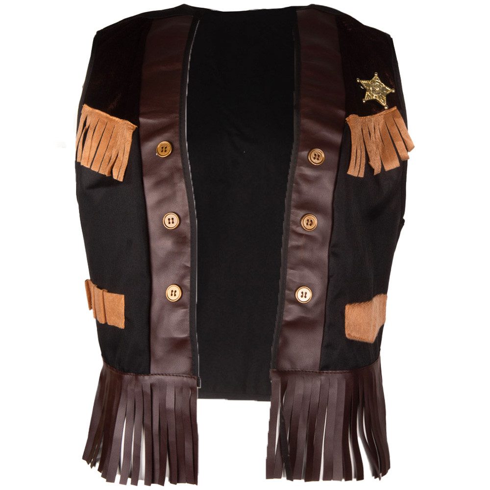 Kostüm Cowboy Weste mit Stern schwarz