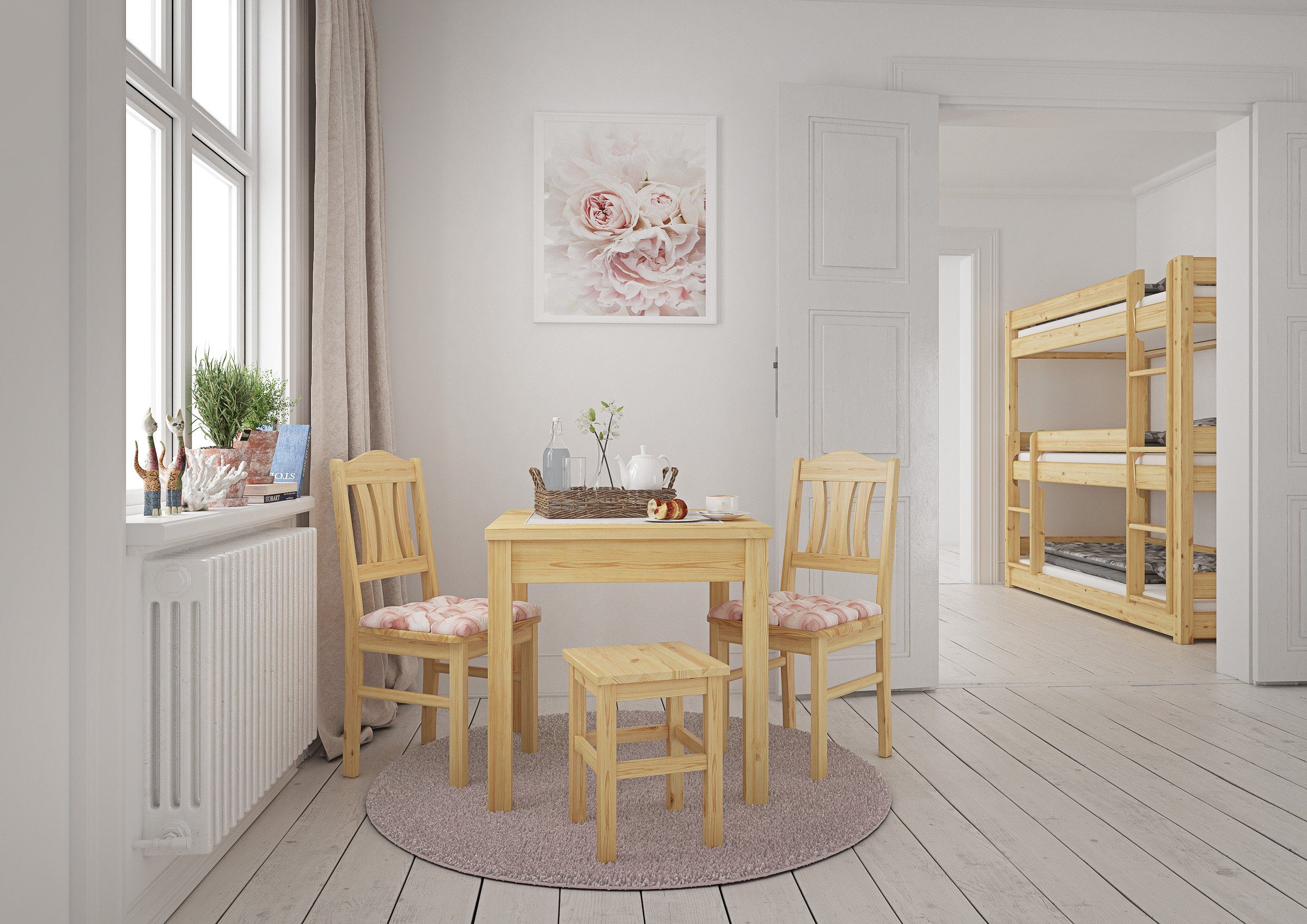 ERST-HOLZ Esszimmerstuhl Küchenstuhl Robust Massivholzstuhl Kiefer günstig online kaufen