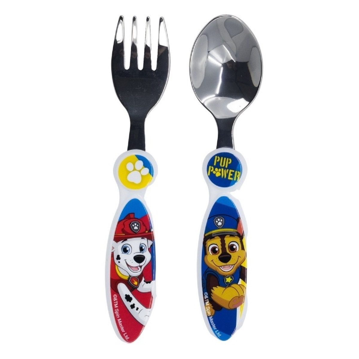 PAW PATROL Kinderbesteck Set 2-teilig – Löffel & Gabel mit Motivgriffen (2-tlg), 1 Personen