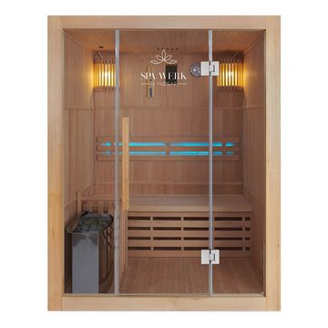 BaukastenStore Sauna MILA L Traditionelle Sauna Indoor Inkl. LED RGB Beleuchtung, BxTxH: 150 x 120 x 190 cm