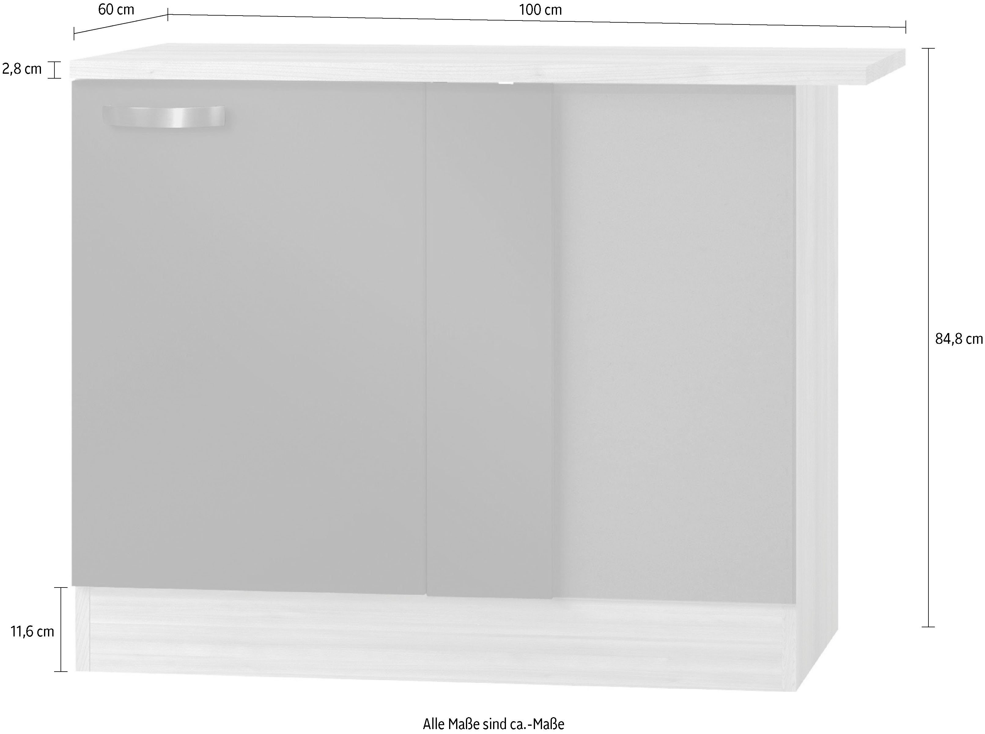 OPTIFIT Eckunterschrank Faro, mit Metallgriff, Breite 100 cm