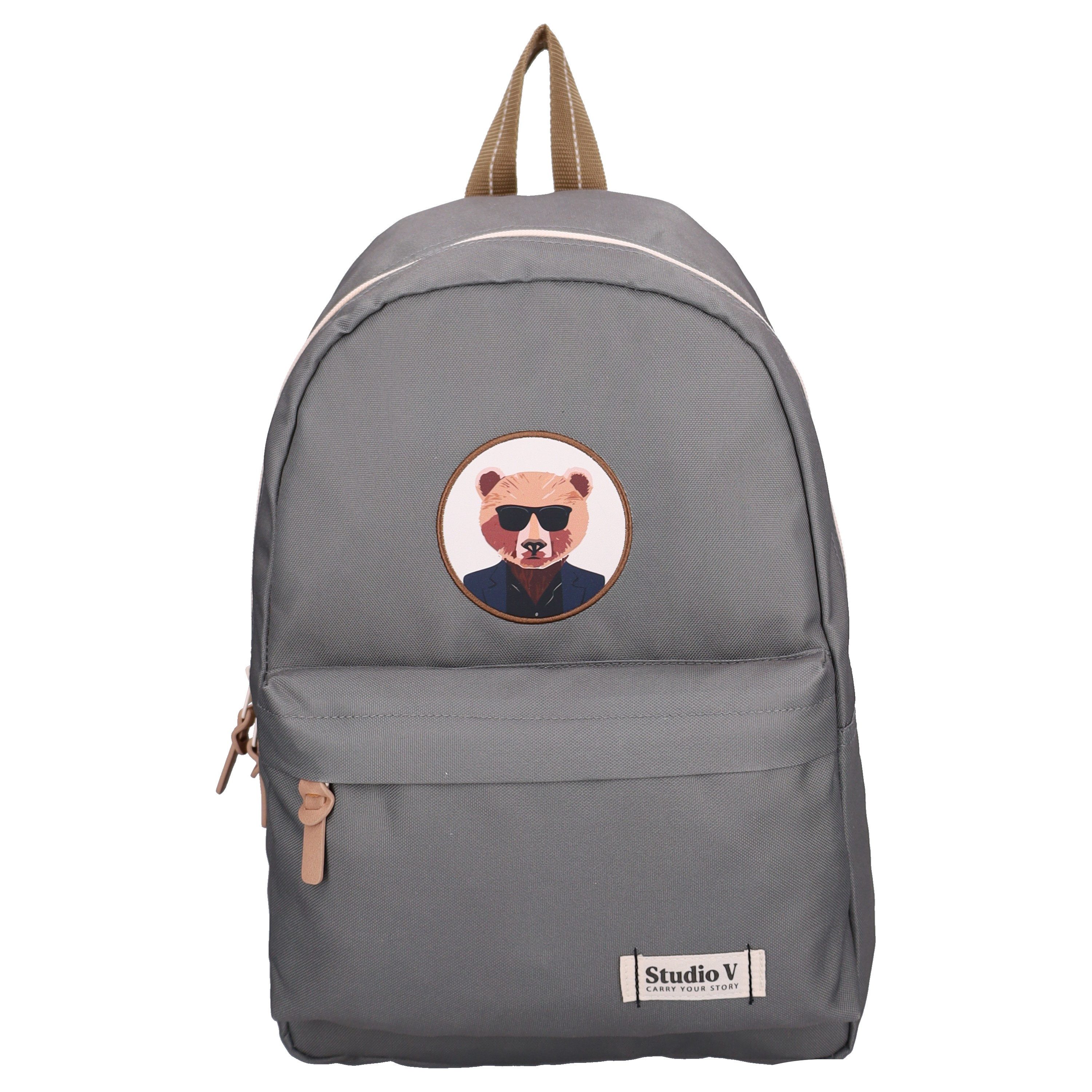 Studio V Rucksack Bear Business Backpack Schultasche Tagesrucksack 38 cm Freizeit Tasche