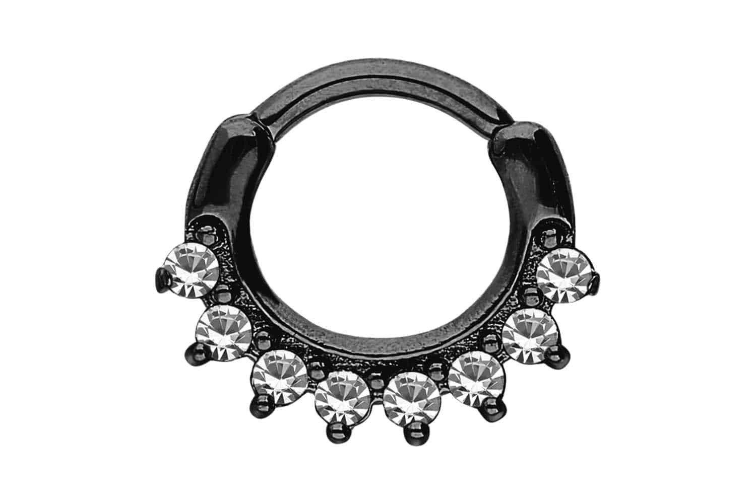Nasenpiercing Chirurgenstahl Segmentring Clicker 8 KRISTALLE Ohrpiercing Septum