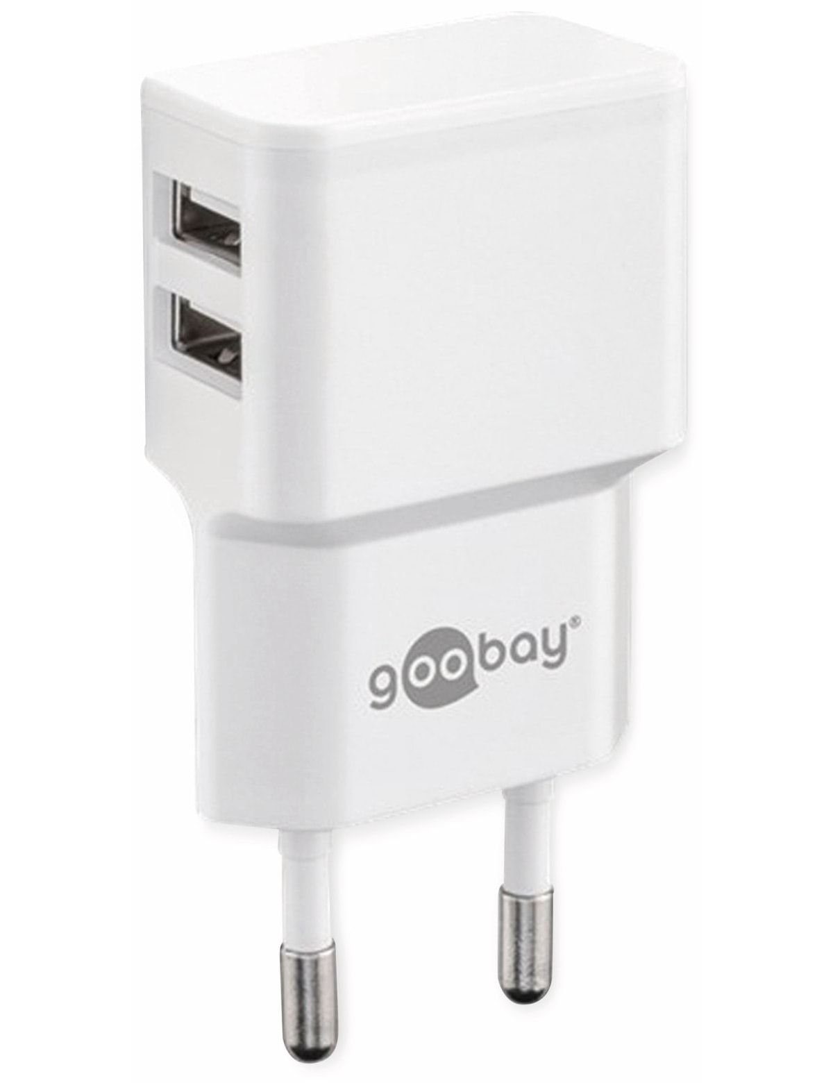 Goobay GOOBAY USB-Lader 44952, 2-fach, 2,4 A, 12 W, weiß USB-Ladegerät