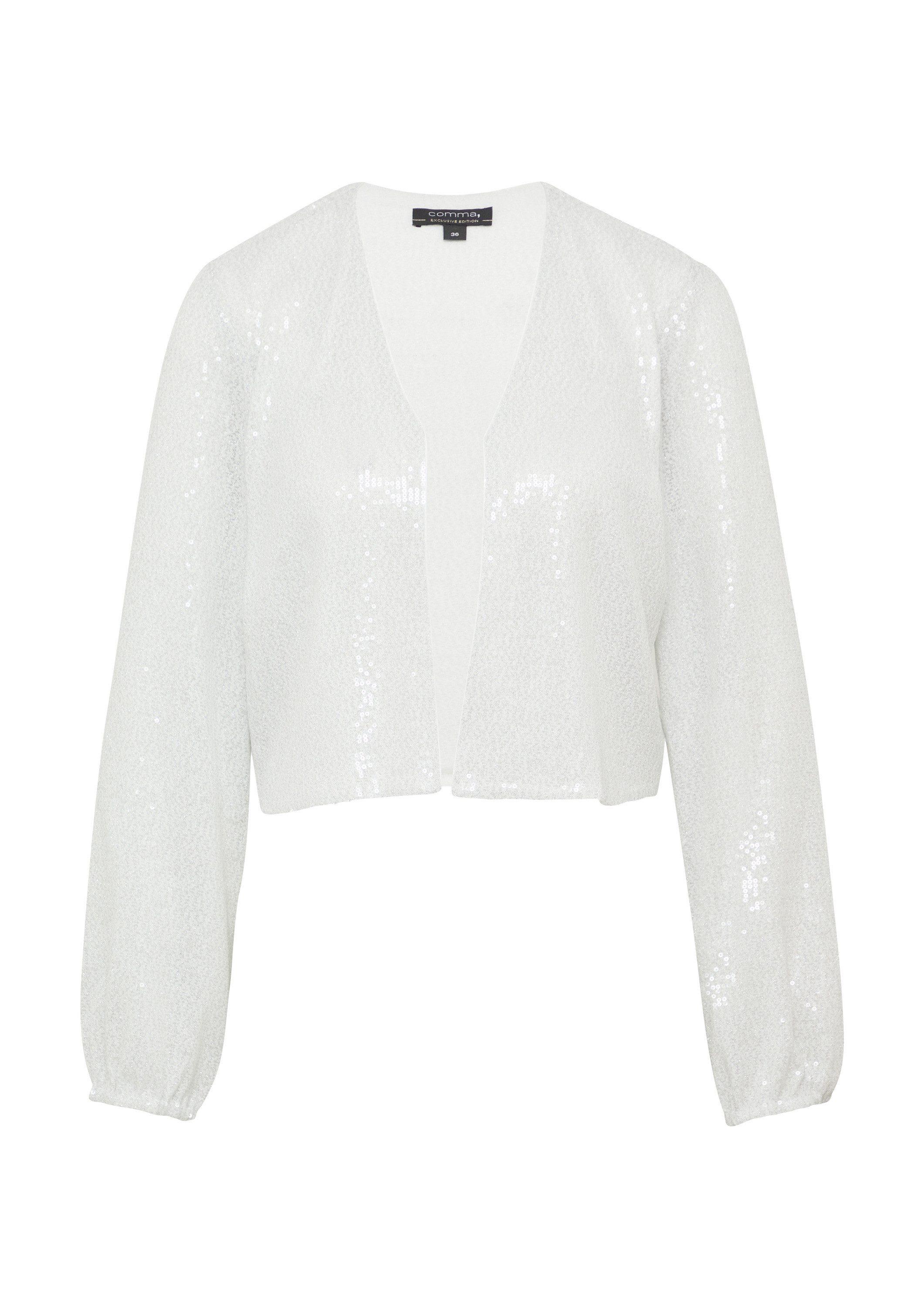 comma Langarmbluse Bluse Festiver Cardigan mit Pailletten günstig online kaufen