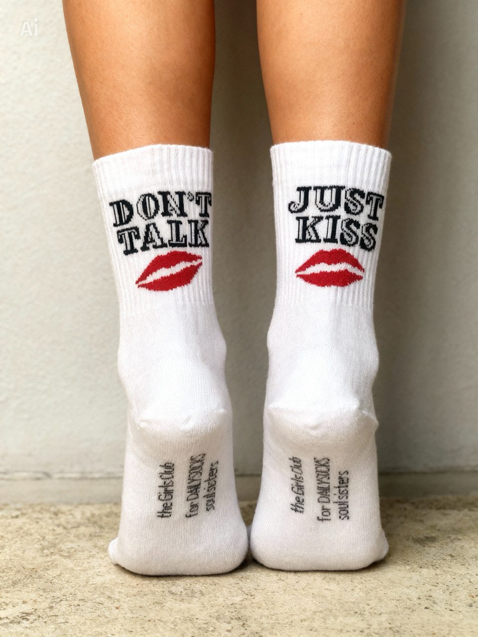 DAILYSOCKS Tennissocken JUST KISS mit Statement-Motiv (1-Paar) Statement-Motiv