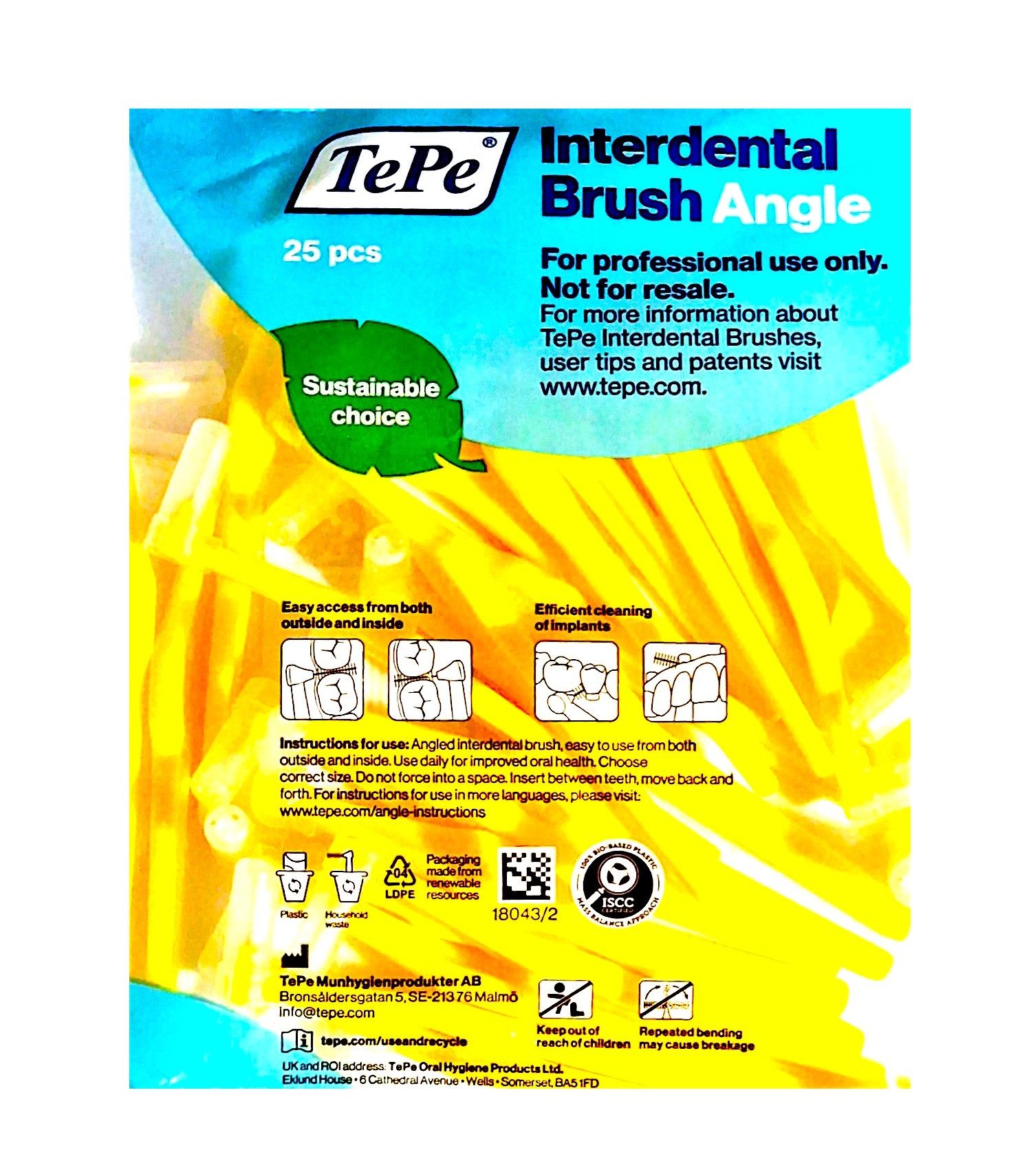 TePe Interdentalbürsten TePe Angle Interdentalbürsten gelb 0,7 mm - Multipack 25 Stück